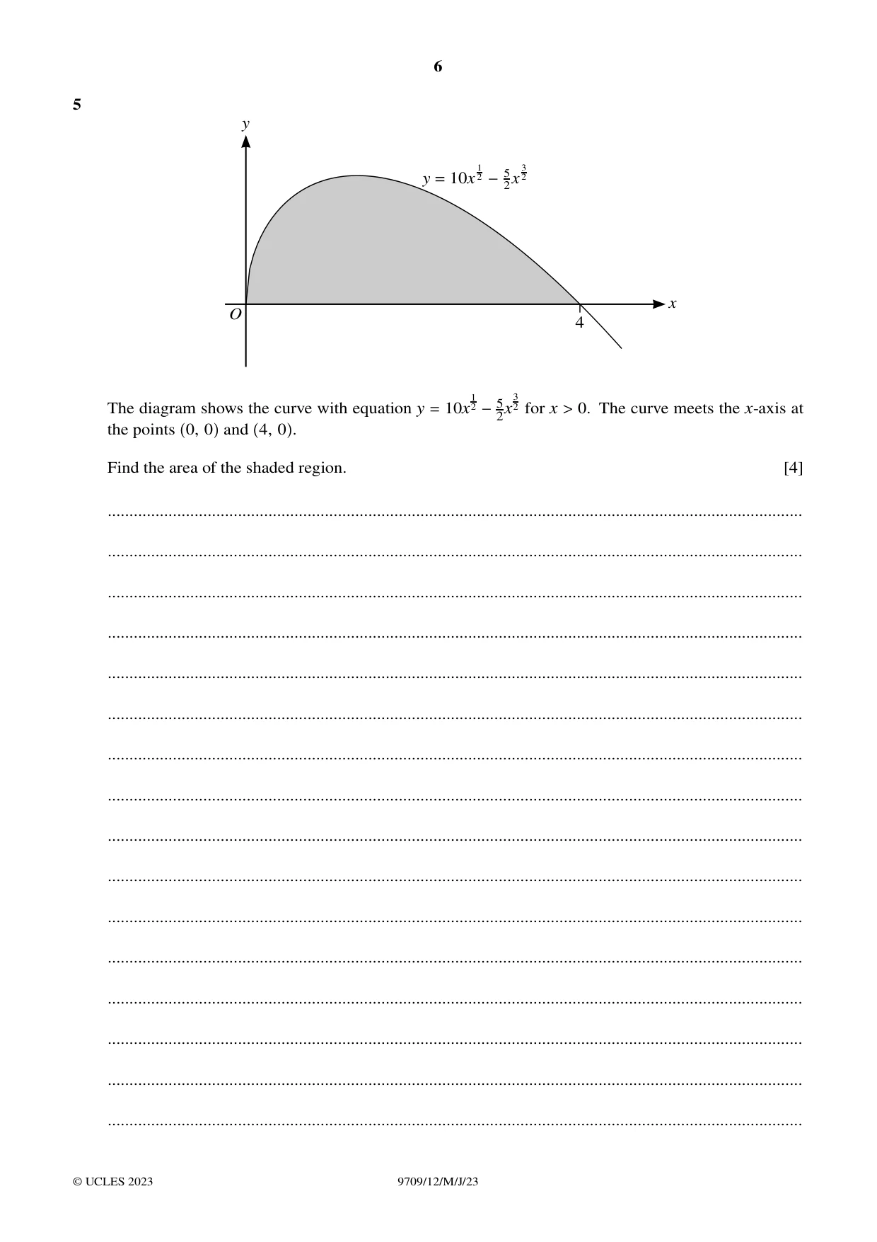 Cambridge A Level Mathematics 9709 2023 May/June Paper 1 · Variant 2 question paper, page 6 of 20