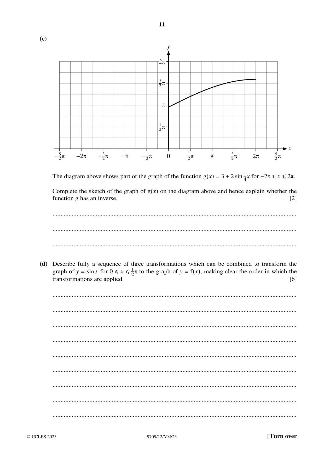 Cambridge A Level Mathematics 9709 2023 May/June Paper 1 · Variant 2 question paper, page 11 of 20