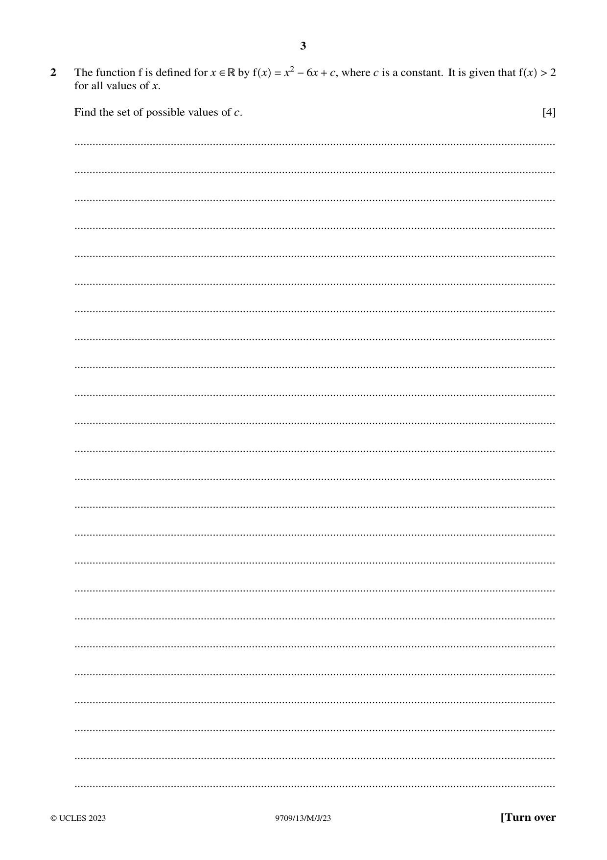 Cambridge A Level Mathematics 9709 2023 May/June Paper 1 · Variant 3 question paper, page 3 of 16