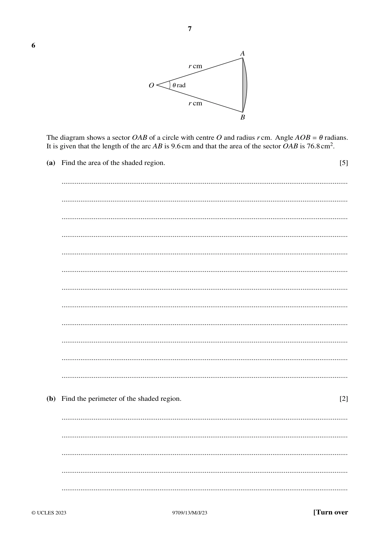 Cambridge A Level Mathematics 9709 2023 May/June Paper 1 · Variant 3 question paper, page 7 of 16