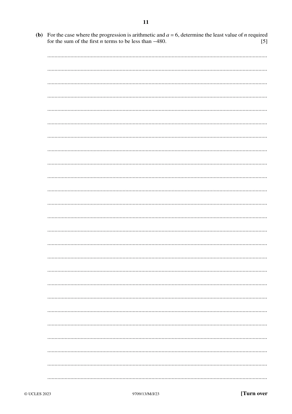 Cambridge A Level Mathematics 9709 2023 May/June Paper 1 · Variant 3 question paper, page 11 of 16