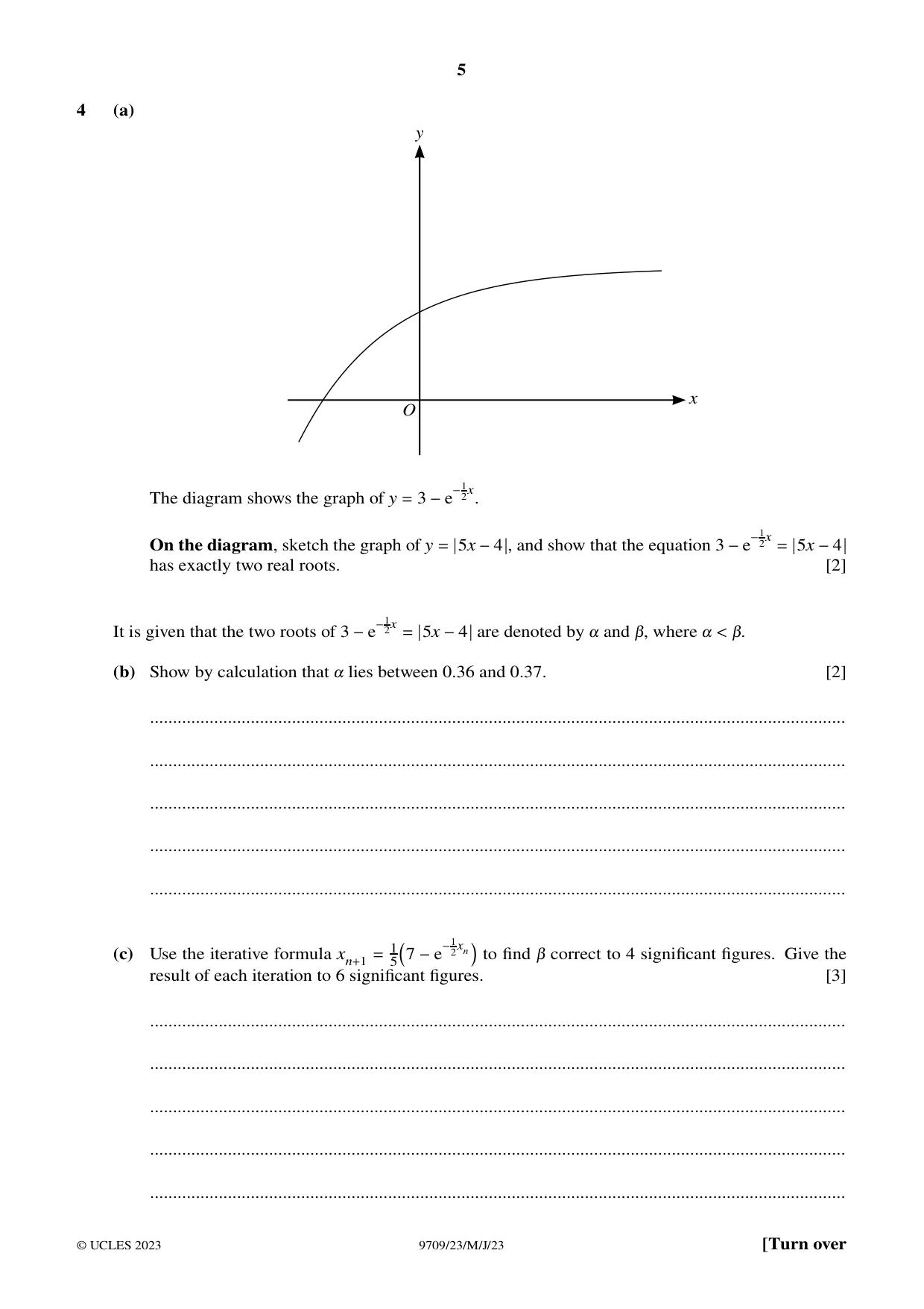 Cambridge A Level Mathematics 9709 2023 May/June Paper 2 · Variant 3 question paper, page 5 of 12