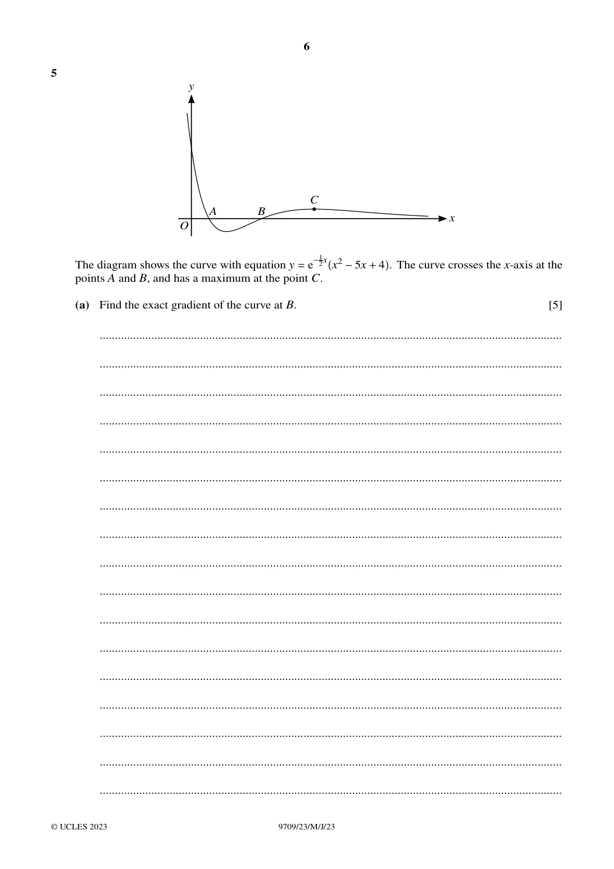 Cambridge A Level Mathematics 9709 2023 May/June Paper 2 · Variant 3 question paper, page 6 of 12