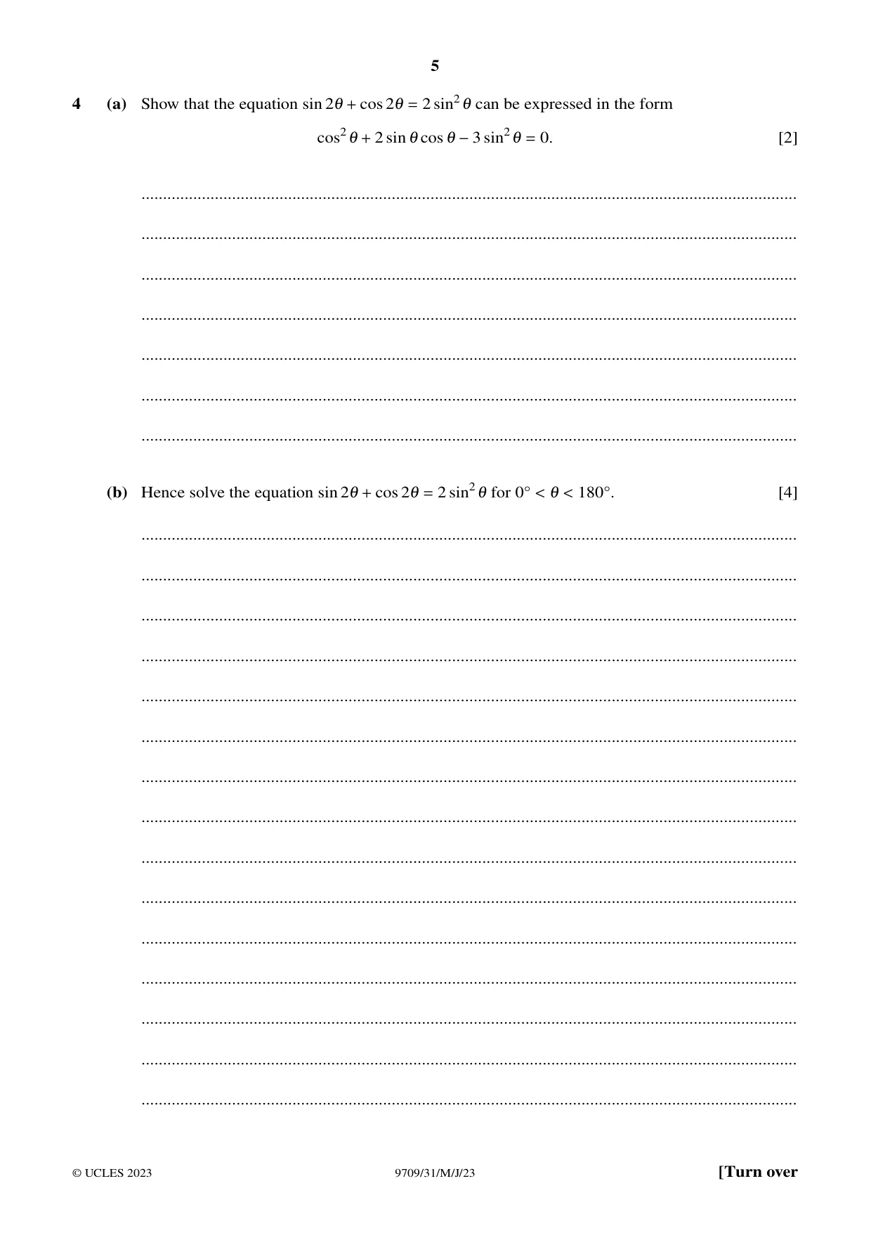 Cambridge A Level Mathematics 9709 2023 May/June Paper 3 · Variant 1 question paper, page 5 of 20