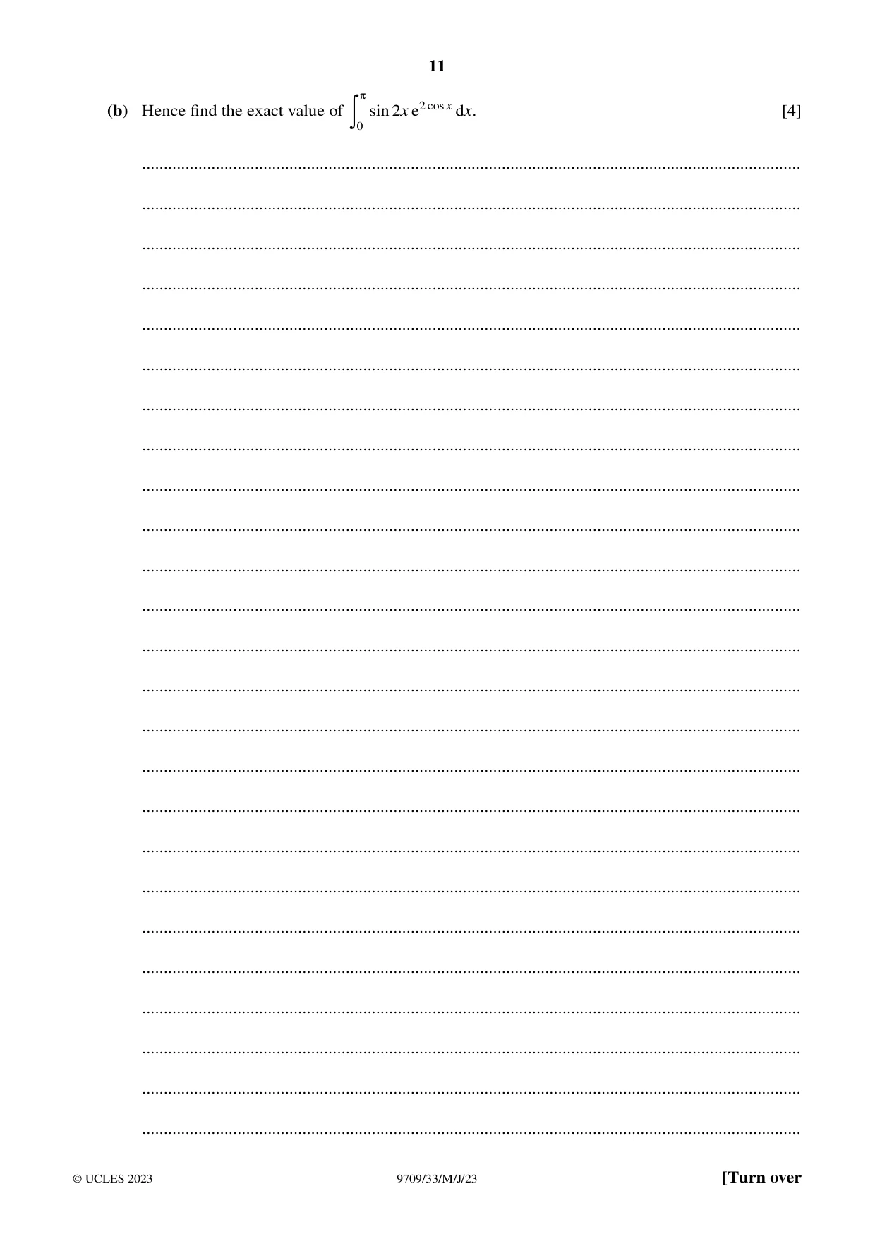 Cambridge A Level Mathematics 9709 2023 May/June Paper 3 · Variant 3 question paper, page 11 of 20