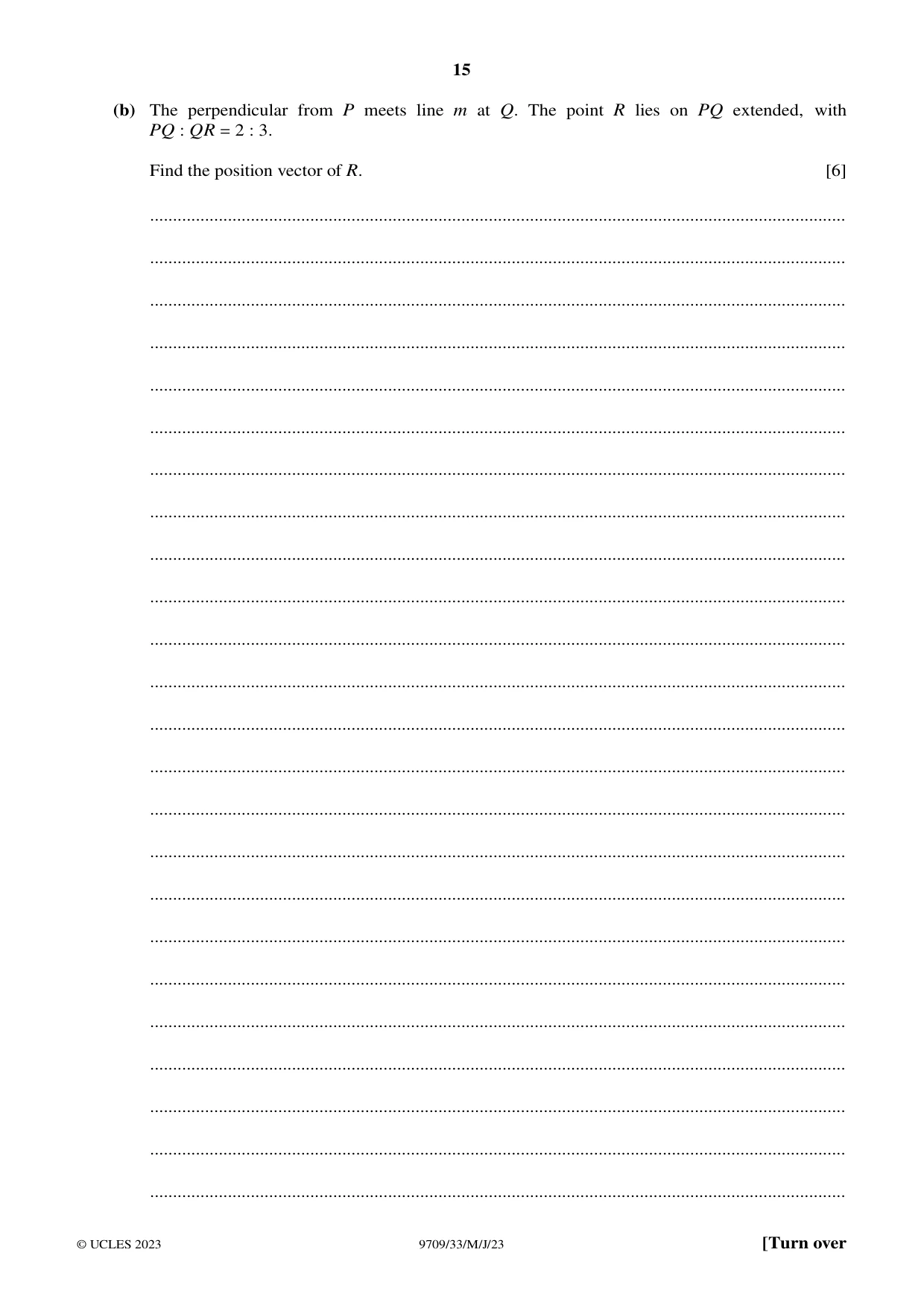 Cambridge A Level Mathematics 9709 2023 May/June Paper 3 · Variant 3 question paper, page 15 of 20