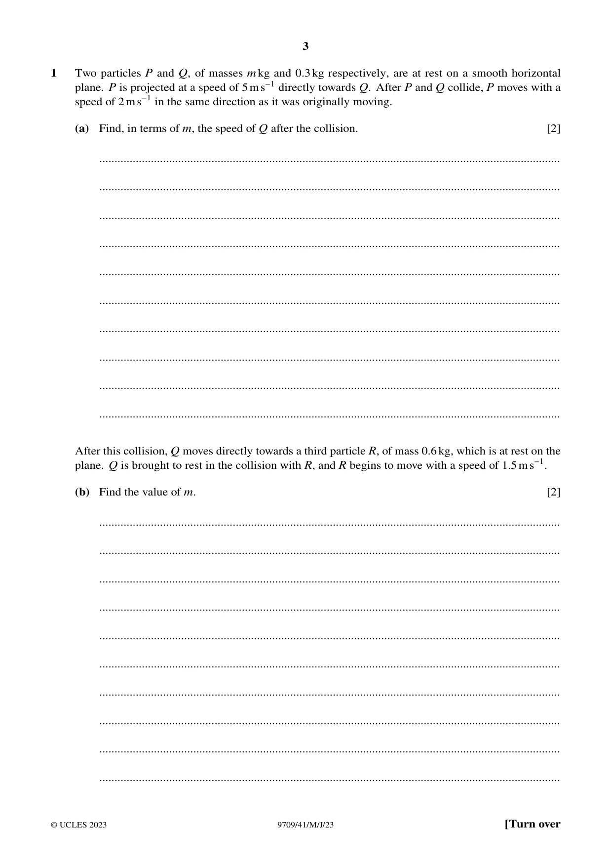 Cambridge A Level Mathematics 9709 2023 May/June Paper 4 · Variant 1 question paper, page 3 of 16