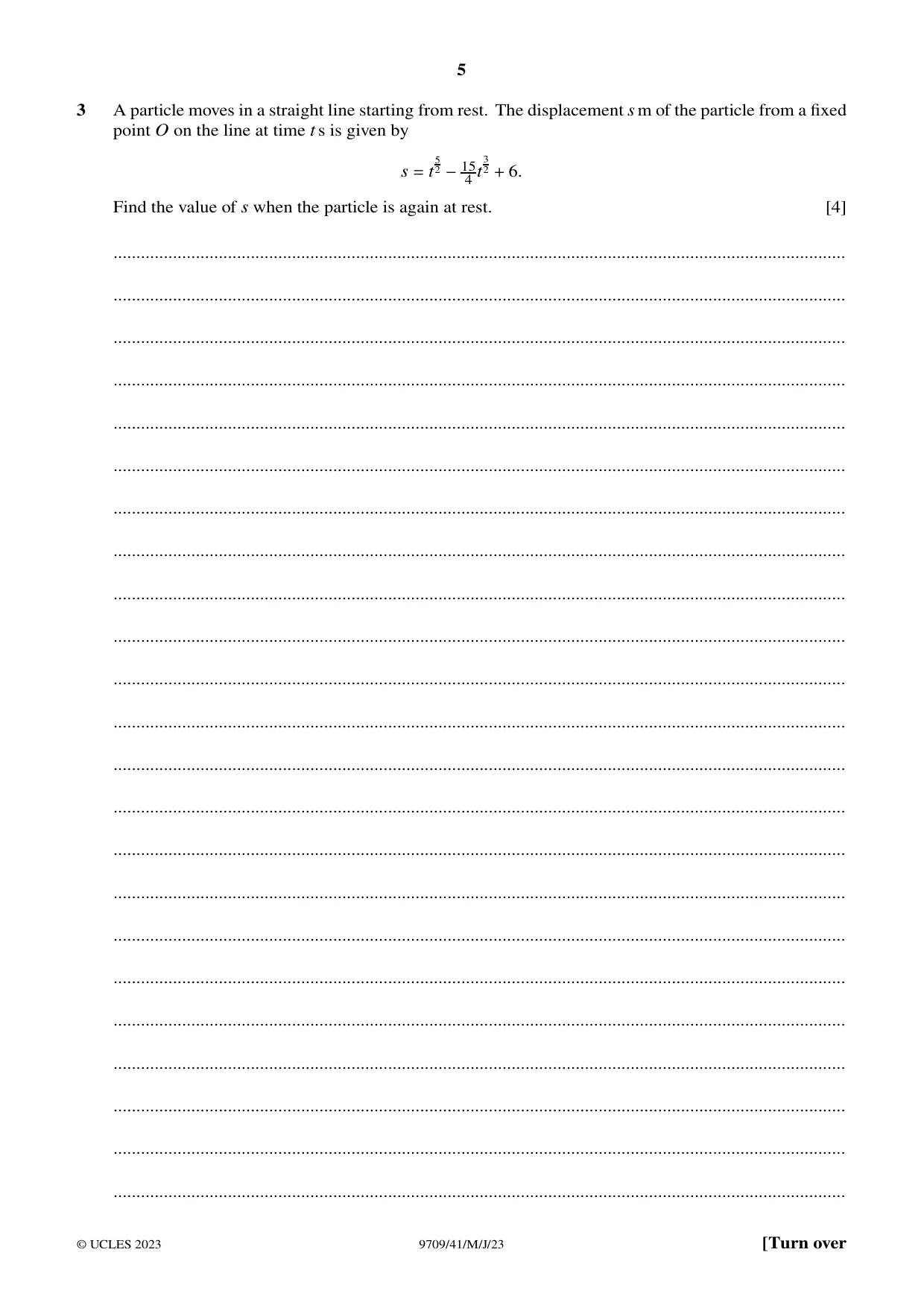 Cambridge A Level Mathematics 9709 2023 May/June Paper 4 · Variant 1 question paper, page 5 of 16
