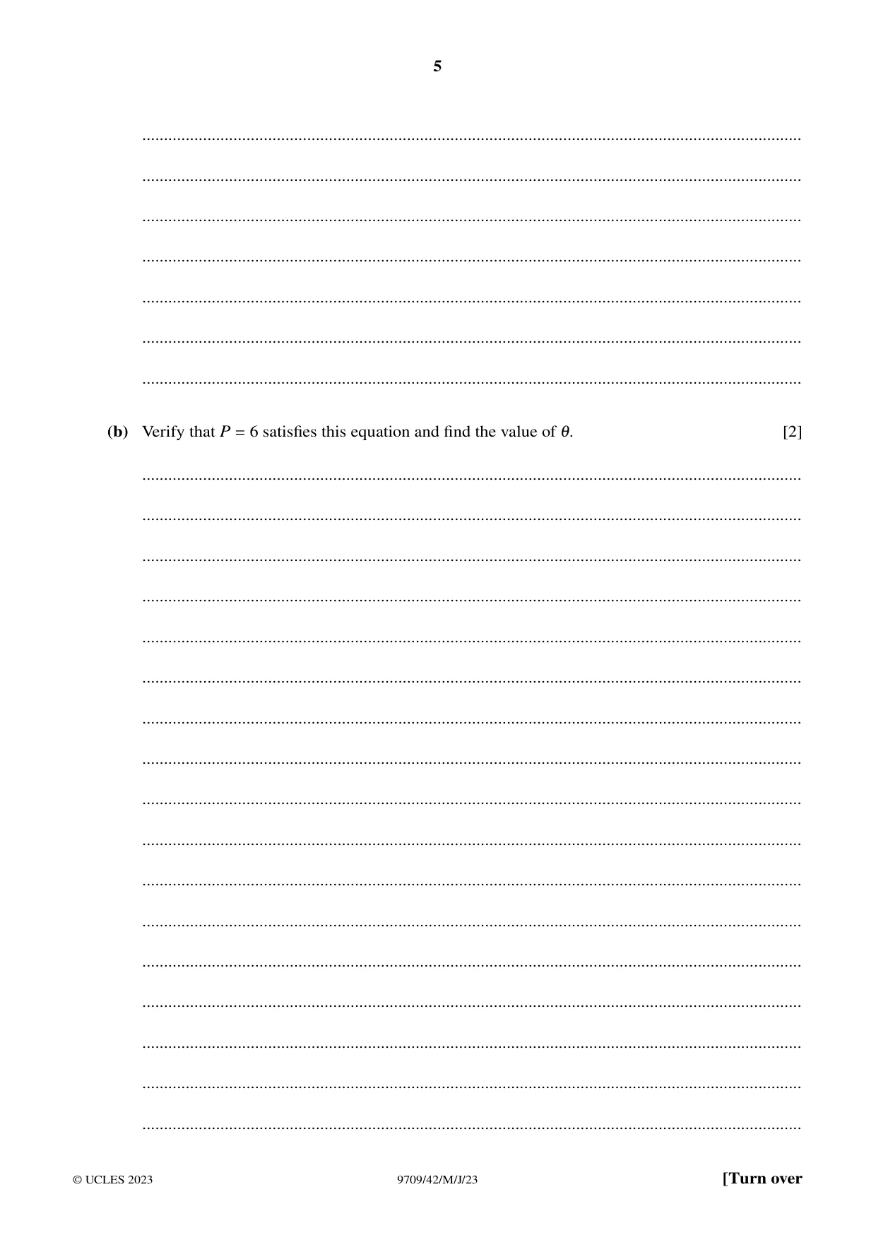 Cambridge A Level Mathematics 9709 2023 May/June Paper 4 · Variant 2 question paper, page 5 of 12