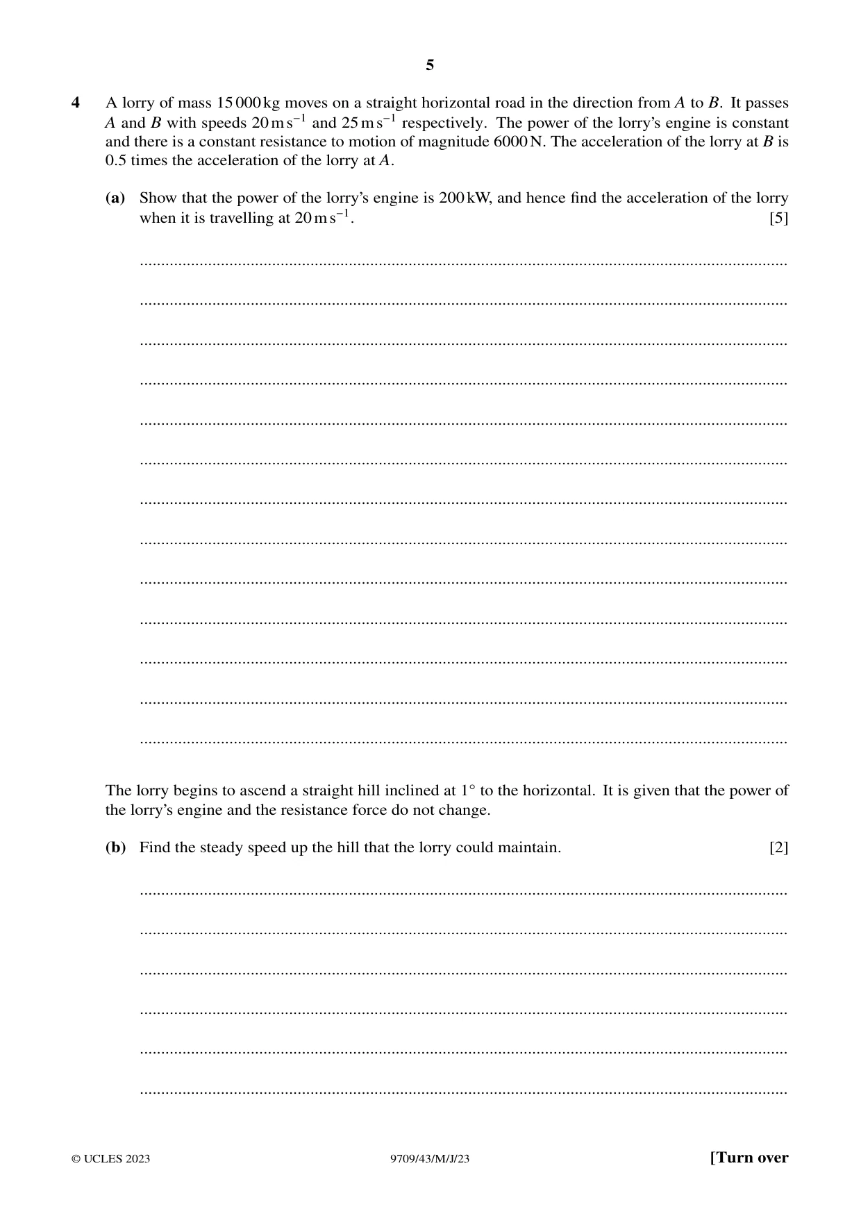 Cambridge A Level Mathematics 9709 2023 May/June Paper 4 · Variant 3 question paper, page 5 of 12