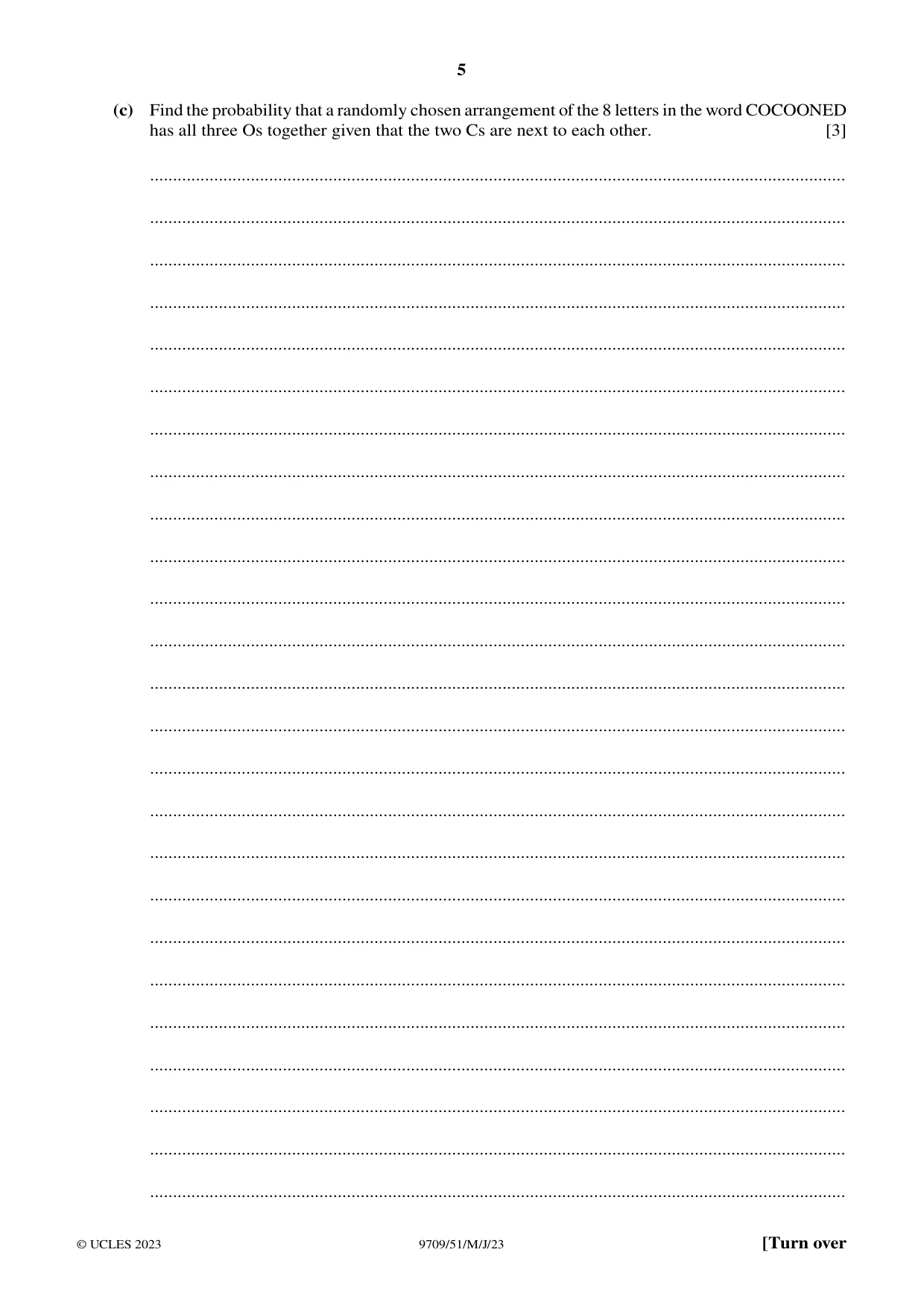 Cambridge A Level Mathematics 9709 2023 May/June Paper 5 · Variant 1 question paper, page 5 of 16
