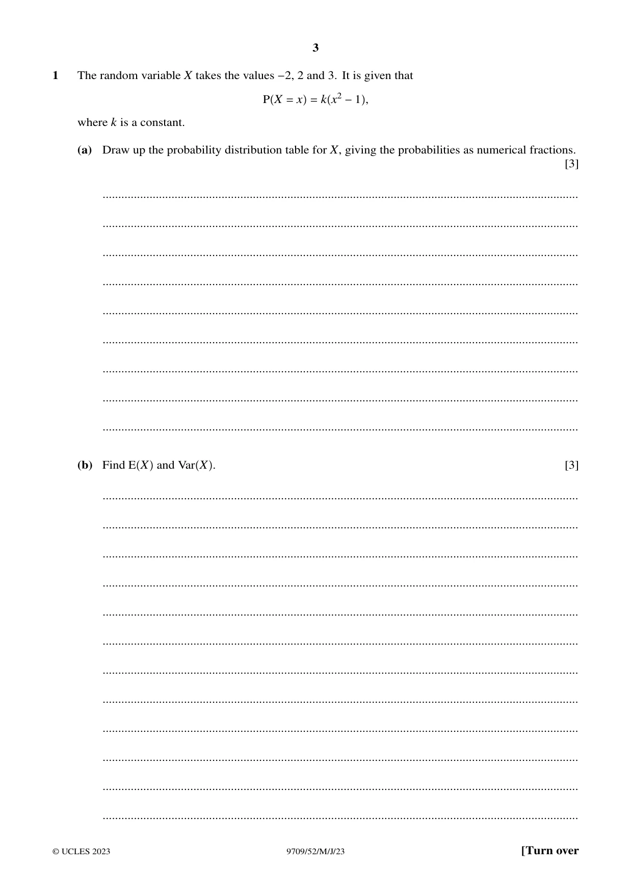 Cambridge A Level Mathematics 9709 2023 May/June Paper 5 · Variant 2 question paper, page 3 of 16