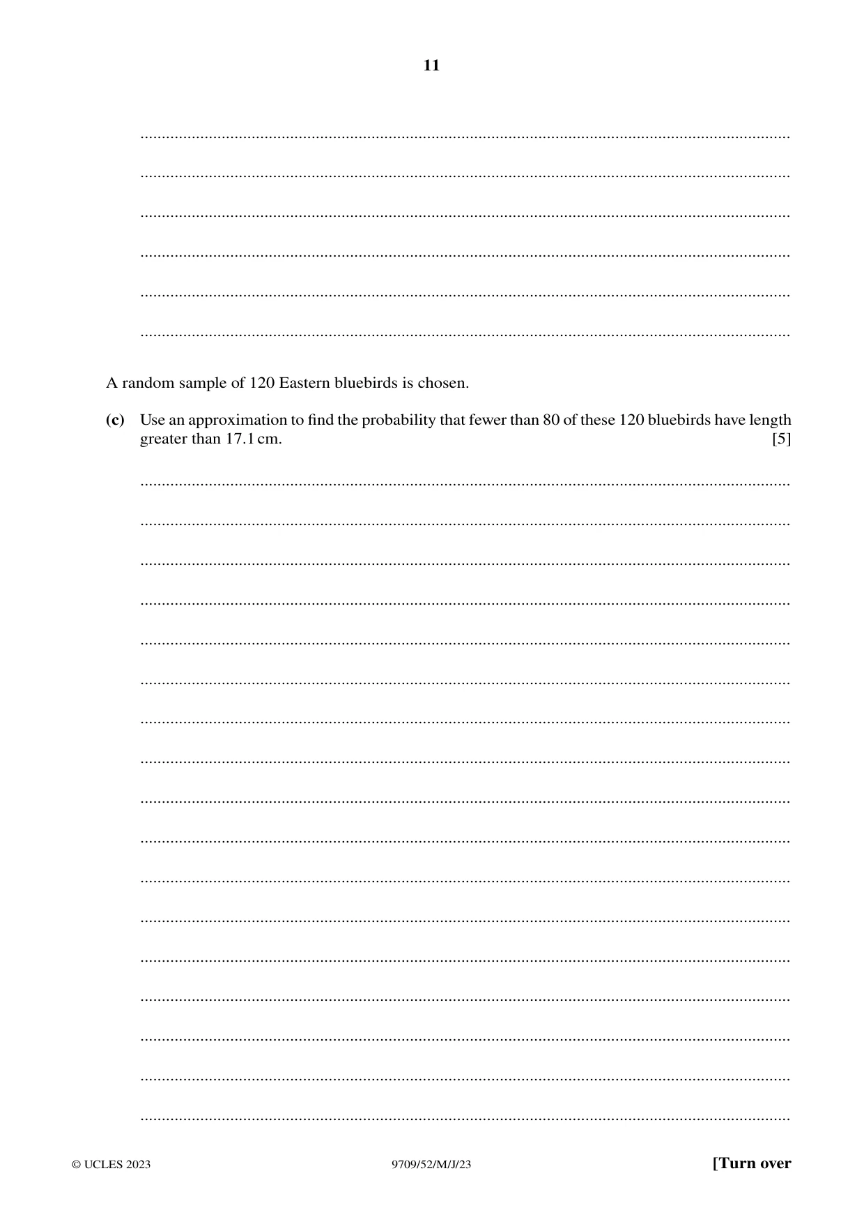 Cambridge A Level Mathematics 9709 2023 May/June Paper 5 · Variant 2 question paper, page 11 of 16