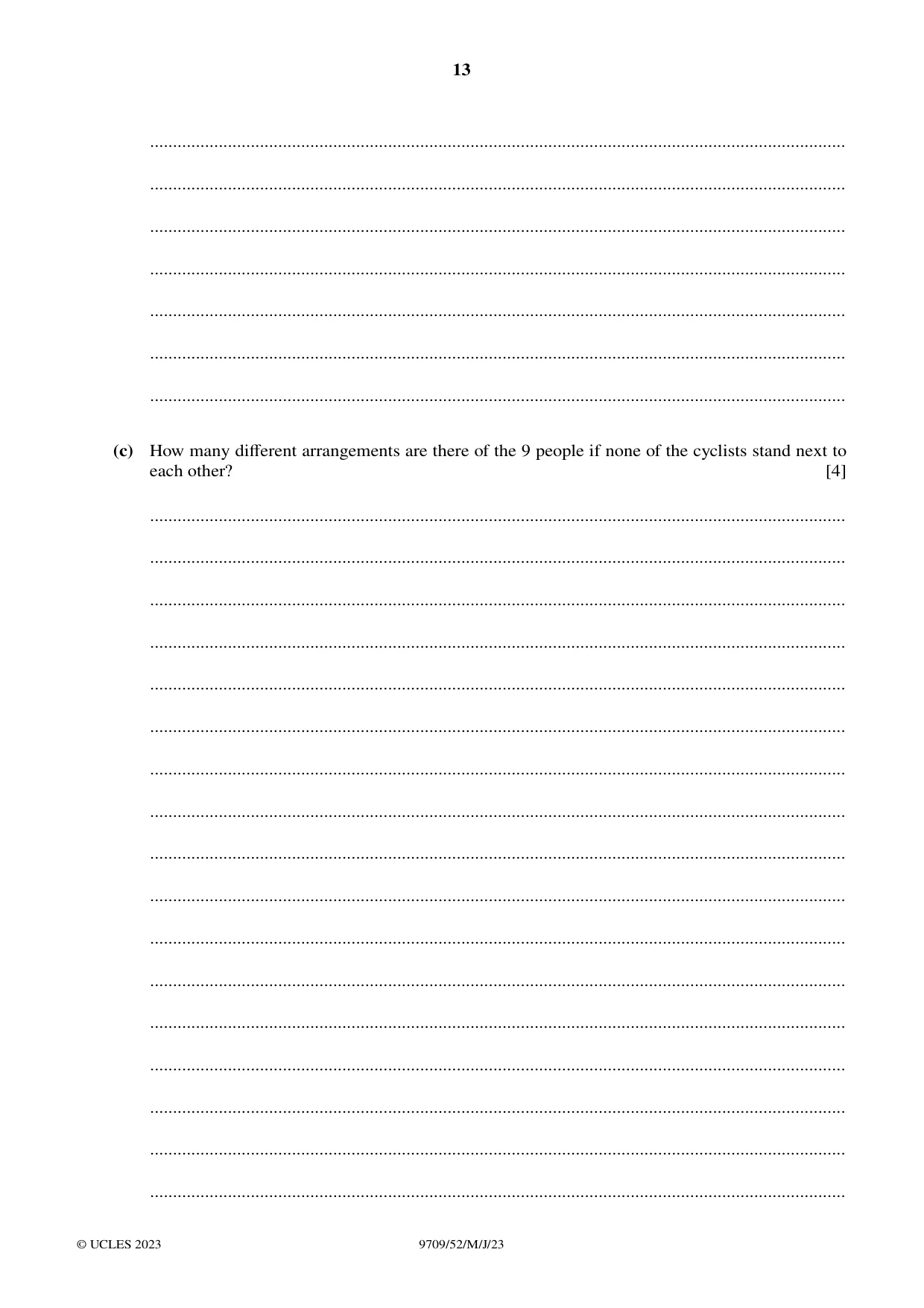 Cambridge A Level Mathematics 9709 2023 May/June Paper 5 · Variant 2 question paper, page 13 of 16