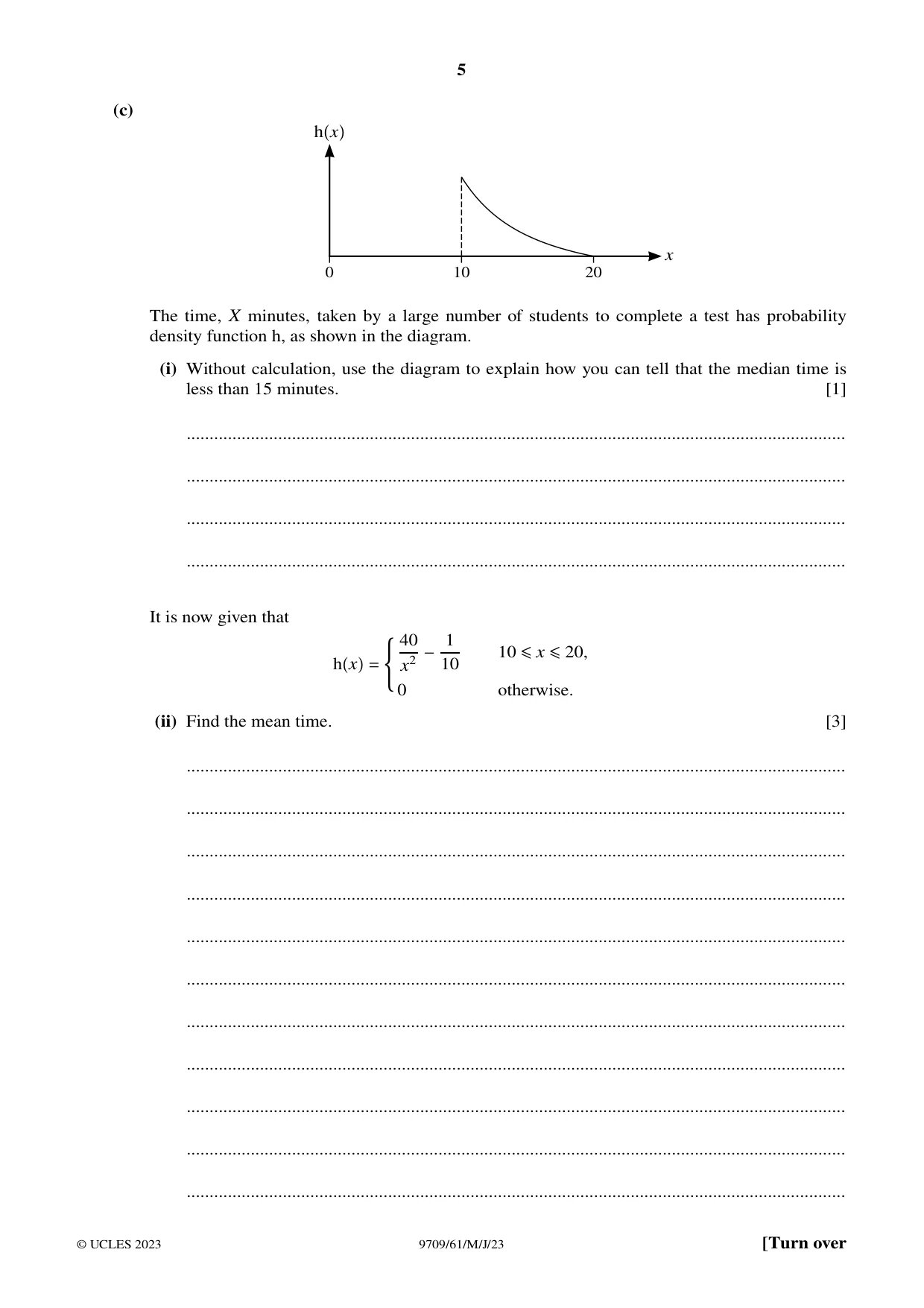Cambridge A Level Mathematics 9709 2023 May/June Paper 6 · Variant 1 question paper, page 5 of 12
