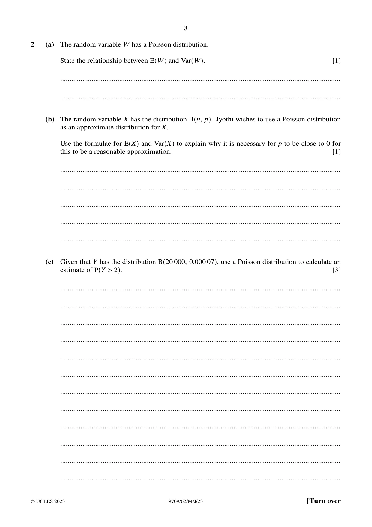 Cambridge A Level Mathematics 9709 2023 May/June Paper 6 · Variant 2 question paper, page 3 of 16