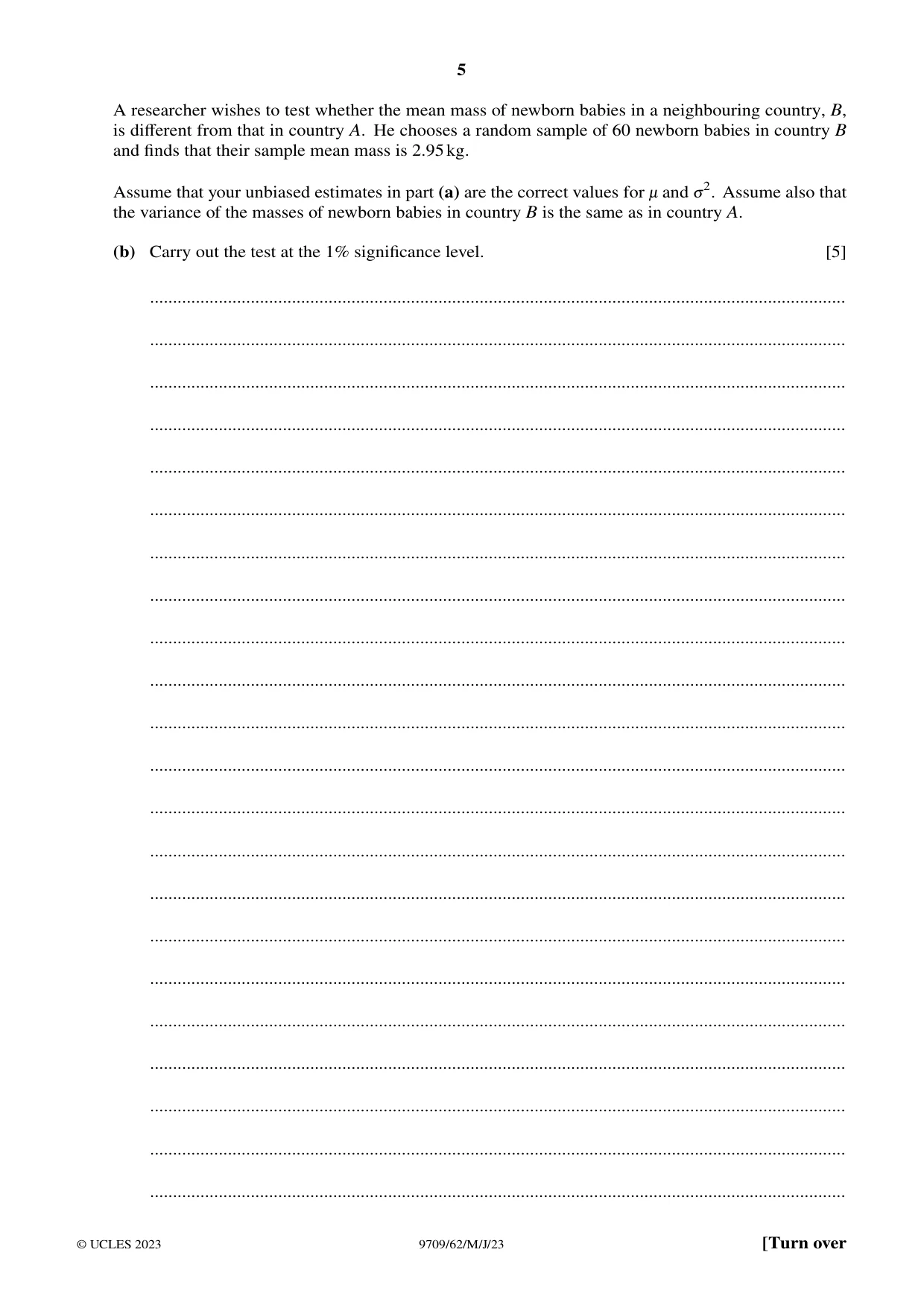Cambridge A Level Mathematics 9709 2023 May/June Paper 6 · Variant 2 question paper, page 5 of 16