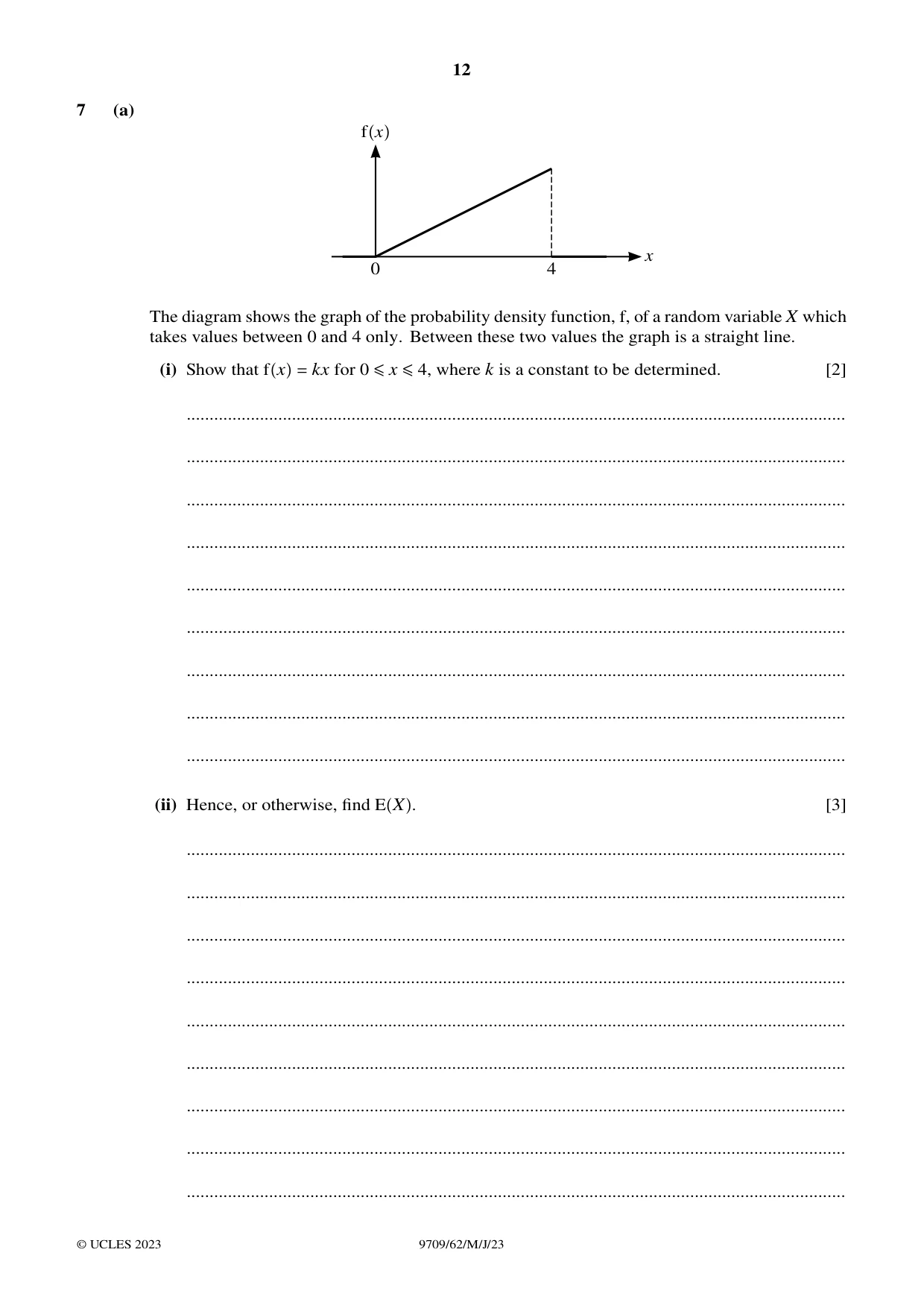 Cambridge A Level Mathematics 9709 2023 May/June Paper 6 · Variant 2 question paper, page 12 of 16