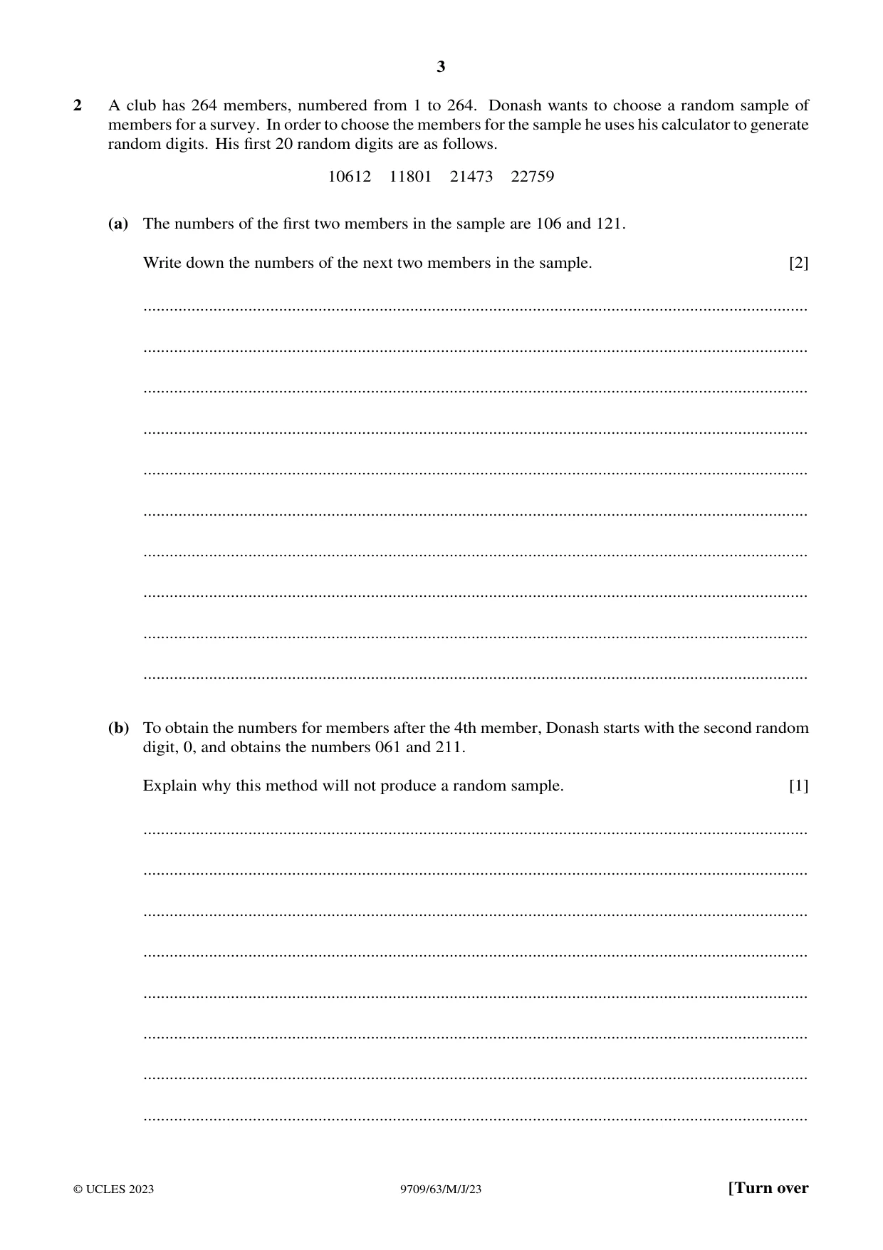 Cambridge A Level Mathematics 9709 2023 May/June Paper 6 · Variant 3 question paper, page 3 of 16
