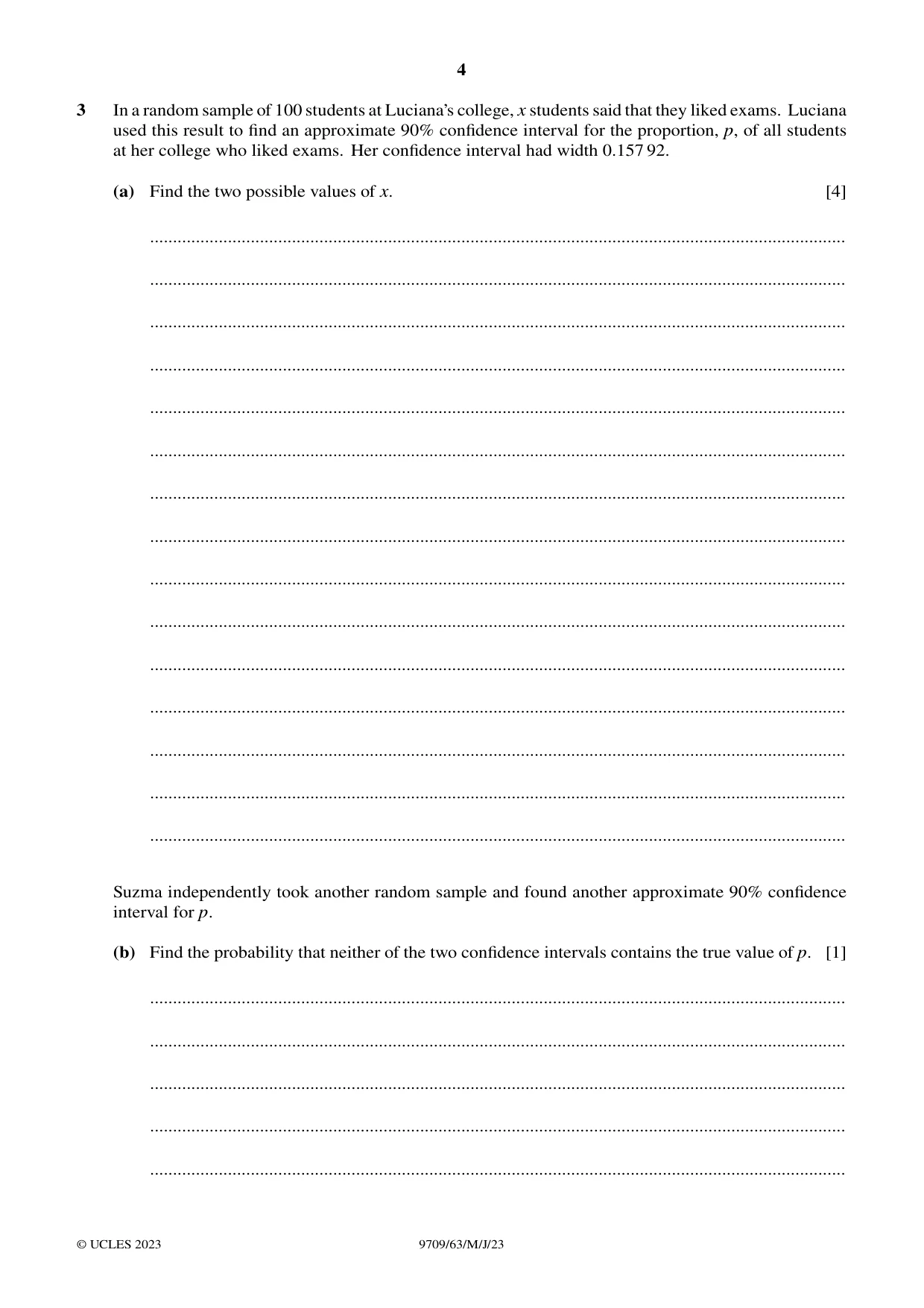 Cambridge A Level Mathematics 9709 2023 May/June Paper 6 · Variant 3 question paper, page 4 of 16