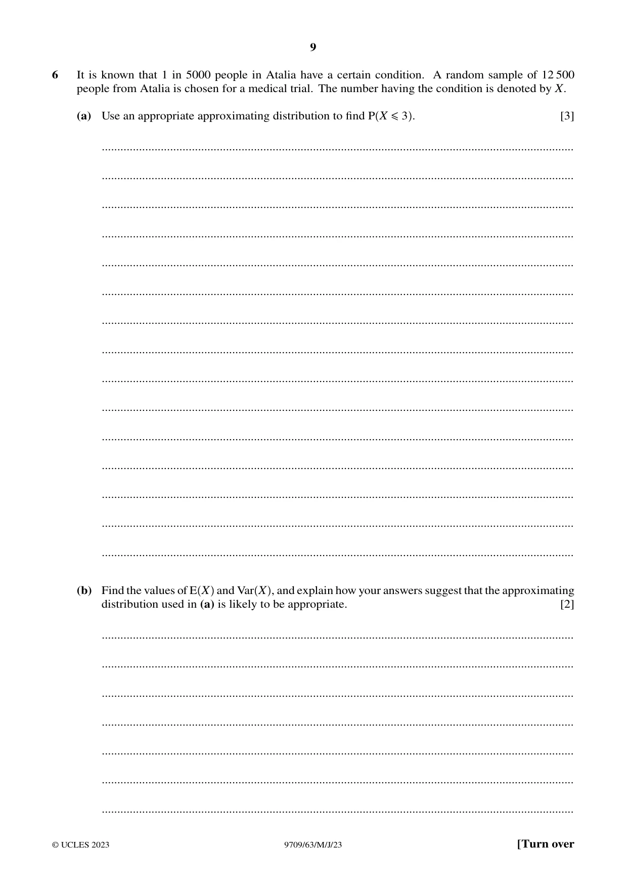 Cambridge A Level Mathematics 9709 2023 May/June Paper 6 · Variant 3 question paper, page 9 of 16