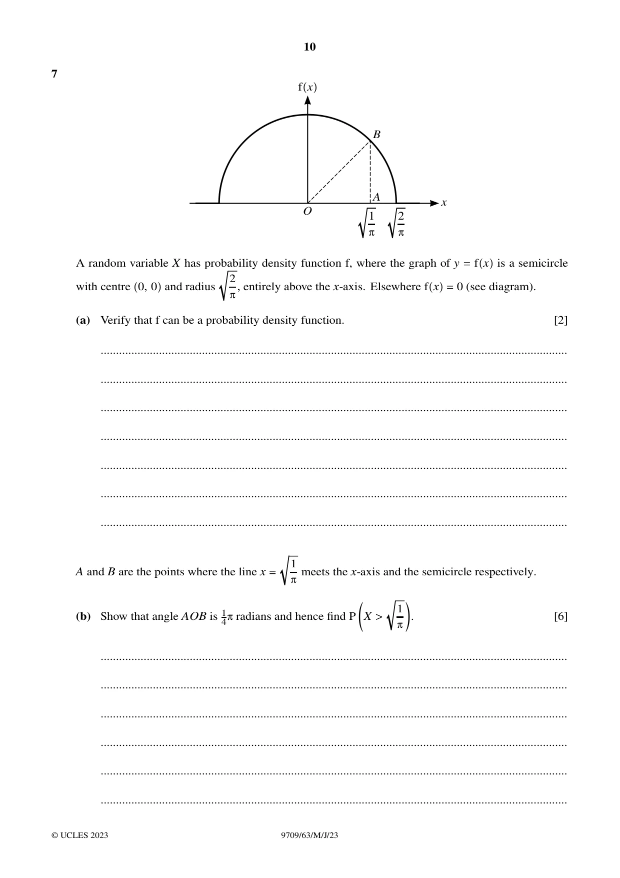 Cambridge A Level Mathematics 9709 2023 May/June Paper 6 · Variant 3 question paper, page 10 of 16