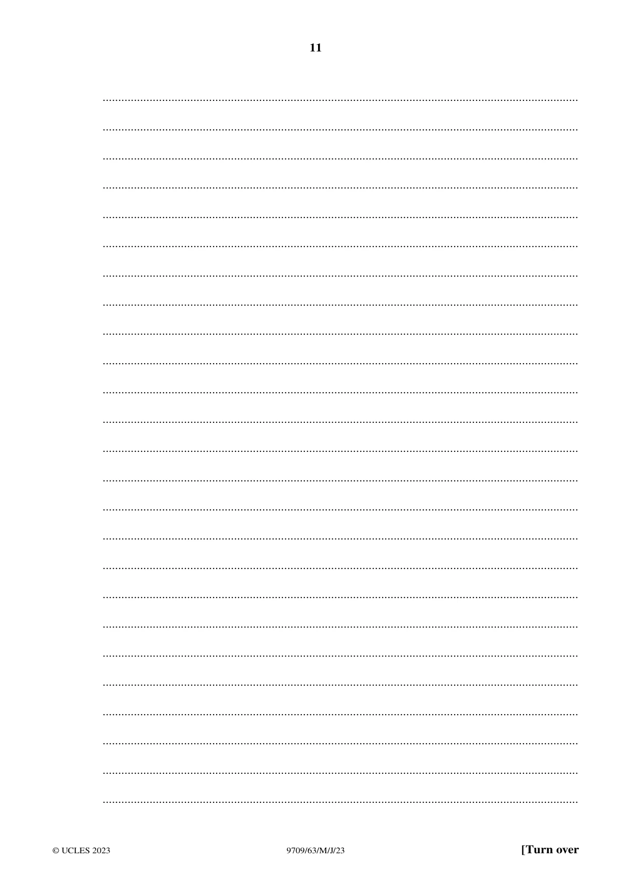 Cambridge A Level Mathematics 9709 2023 May/June Paper 6 · Variant 3 question paper, page 11 of 16