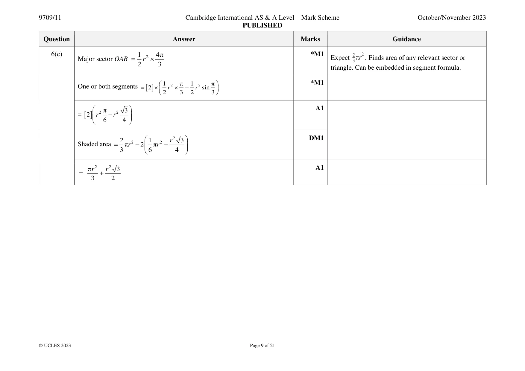 Mark scheme, page 9 of 21