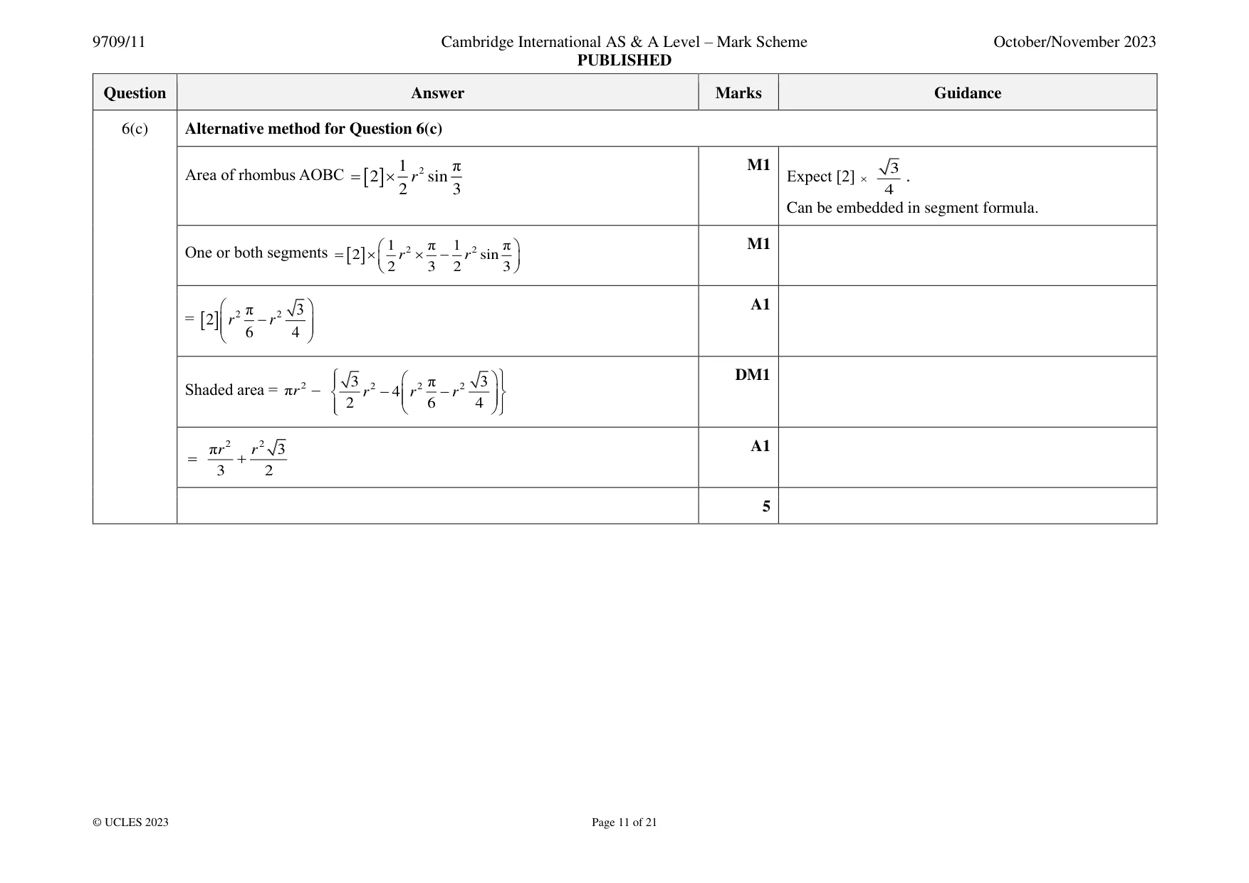 Mark scheme, page 11 of 21
