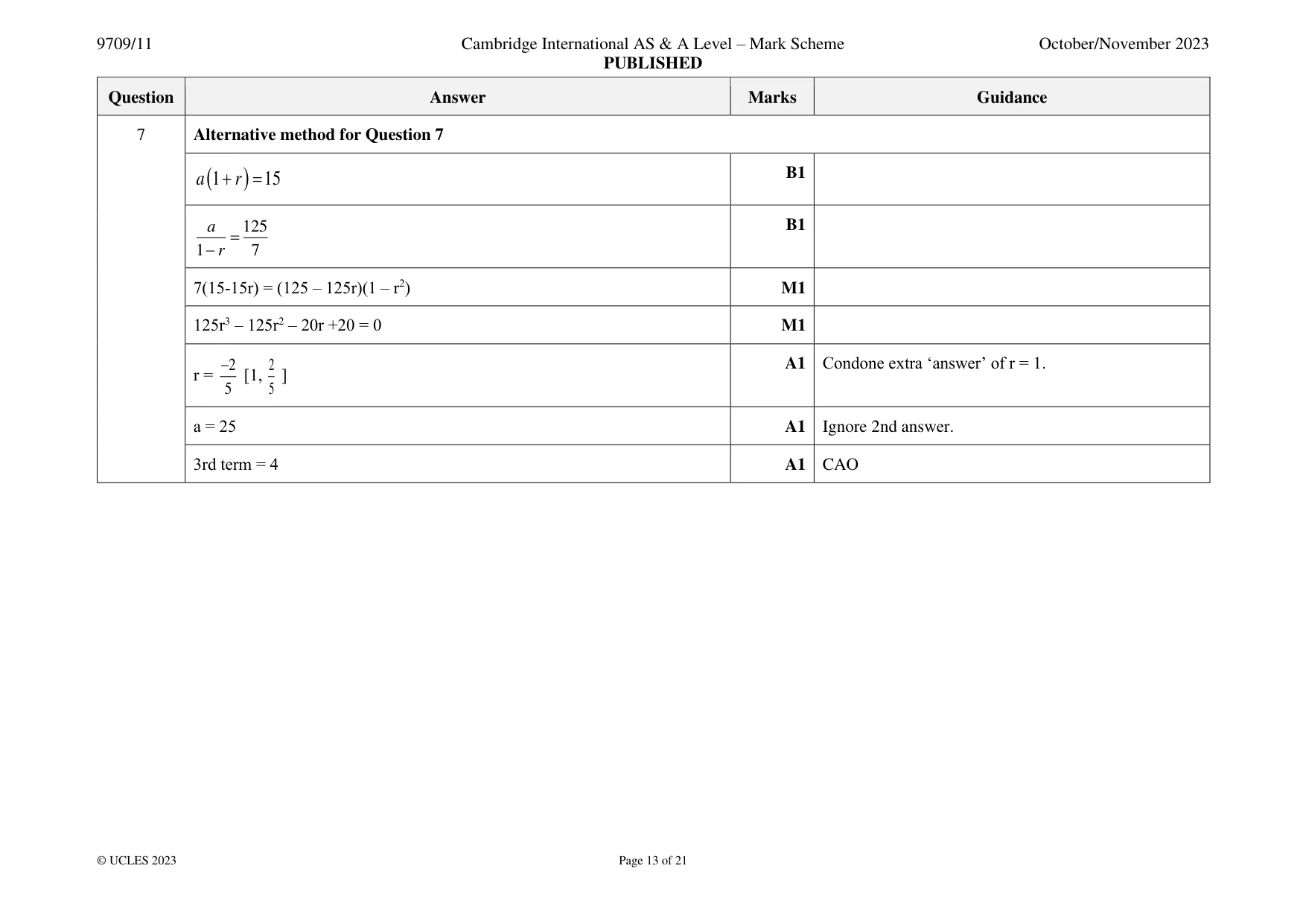 Mark scheme, page 13 of 21