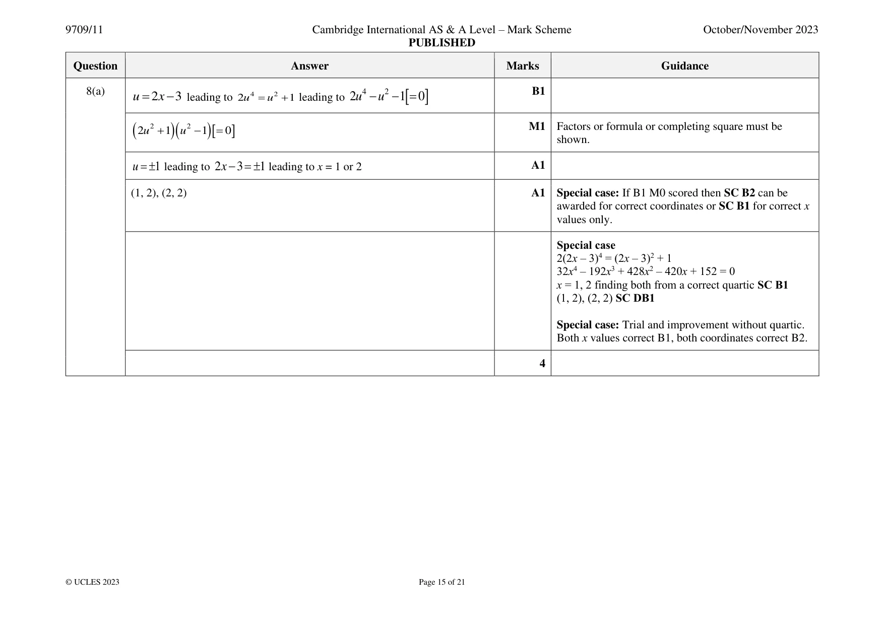 Mark scheme, page 15 of 21