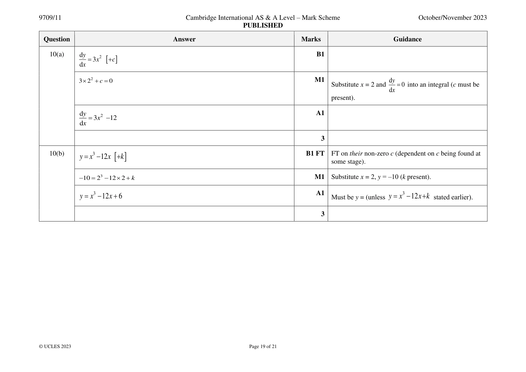 Mark scheme, page 19 of 21