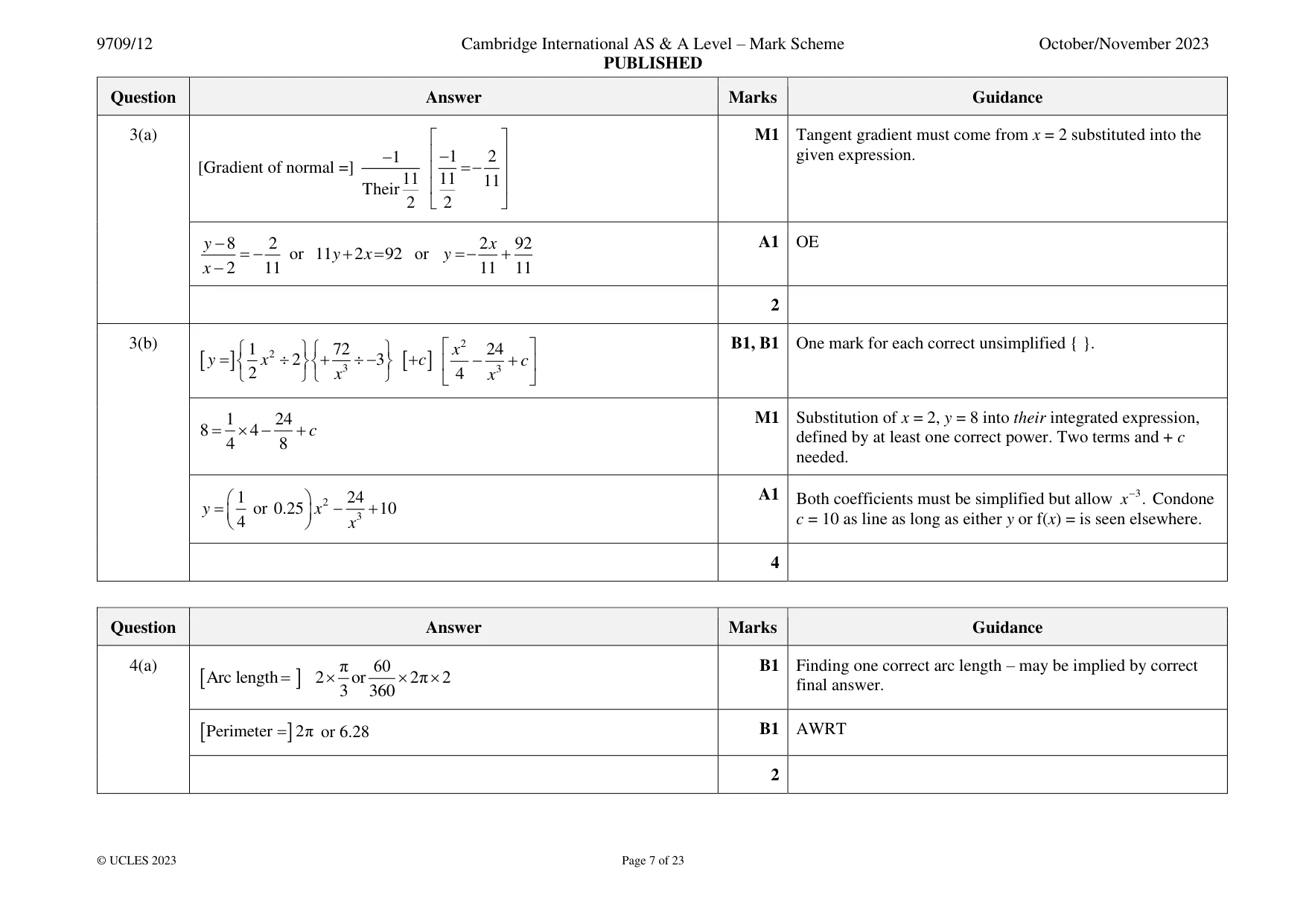 Mark scheme, page 7 of 23