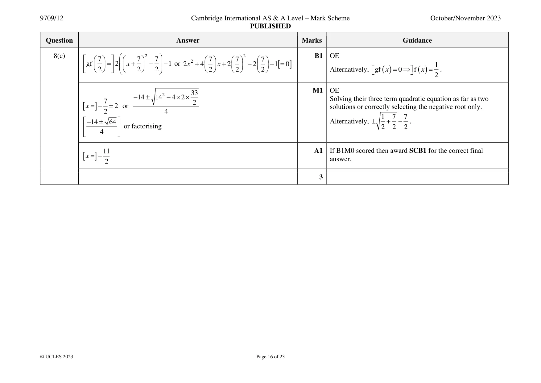 Mark scheme, page 16 of 23