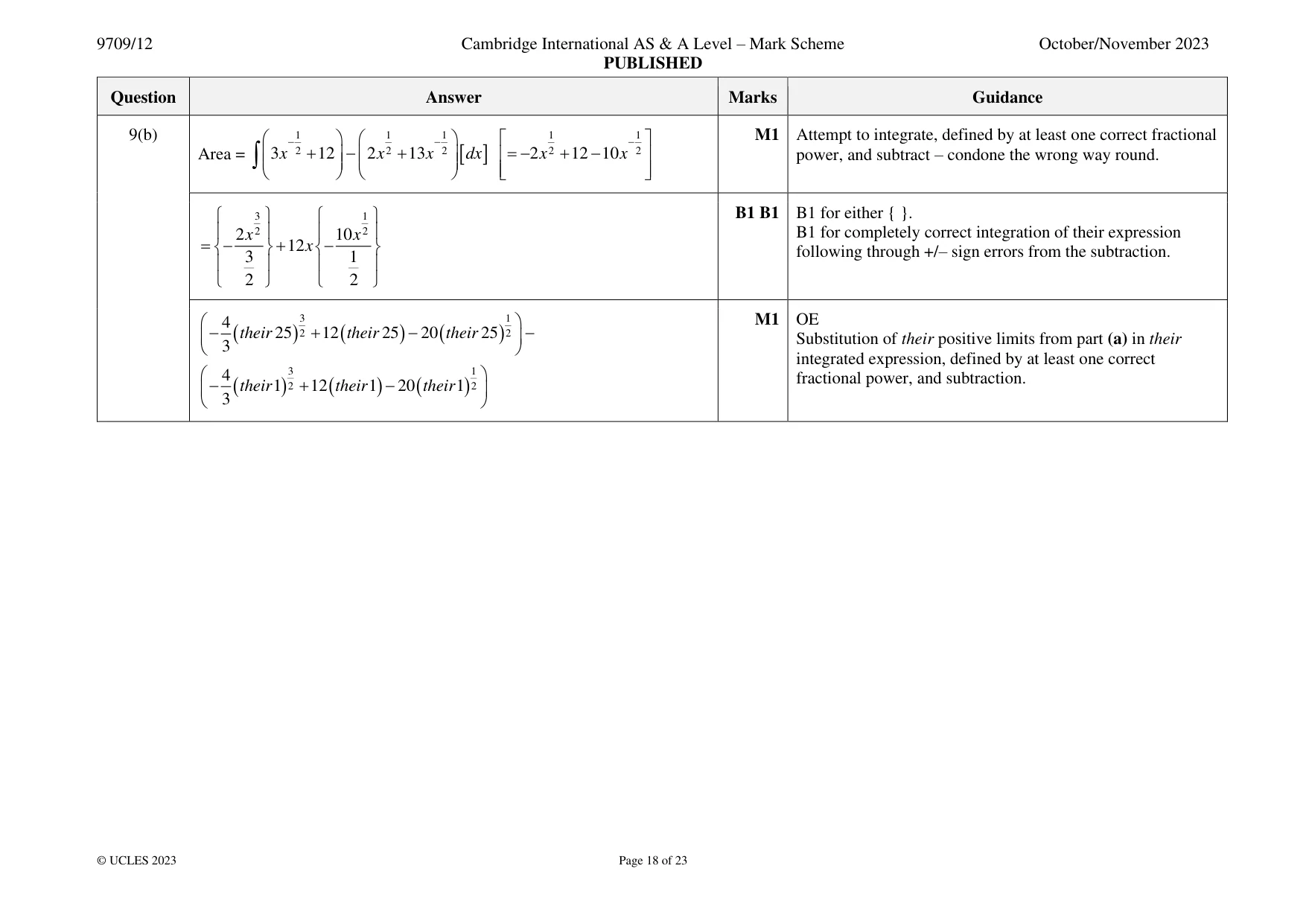 Mark scheme, page 18 of 23