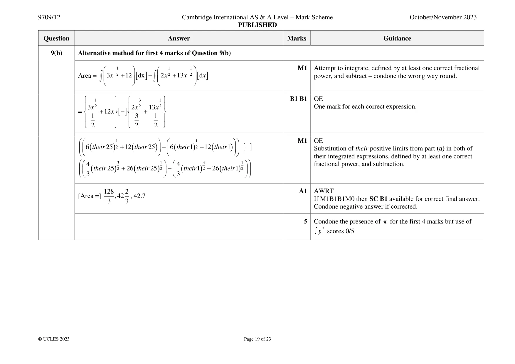 Mark scheme, page 19 of 23
