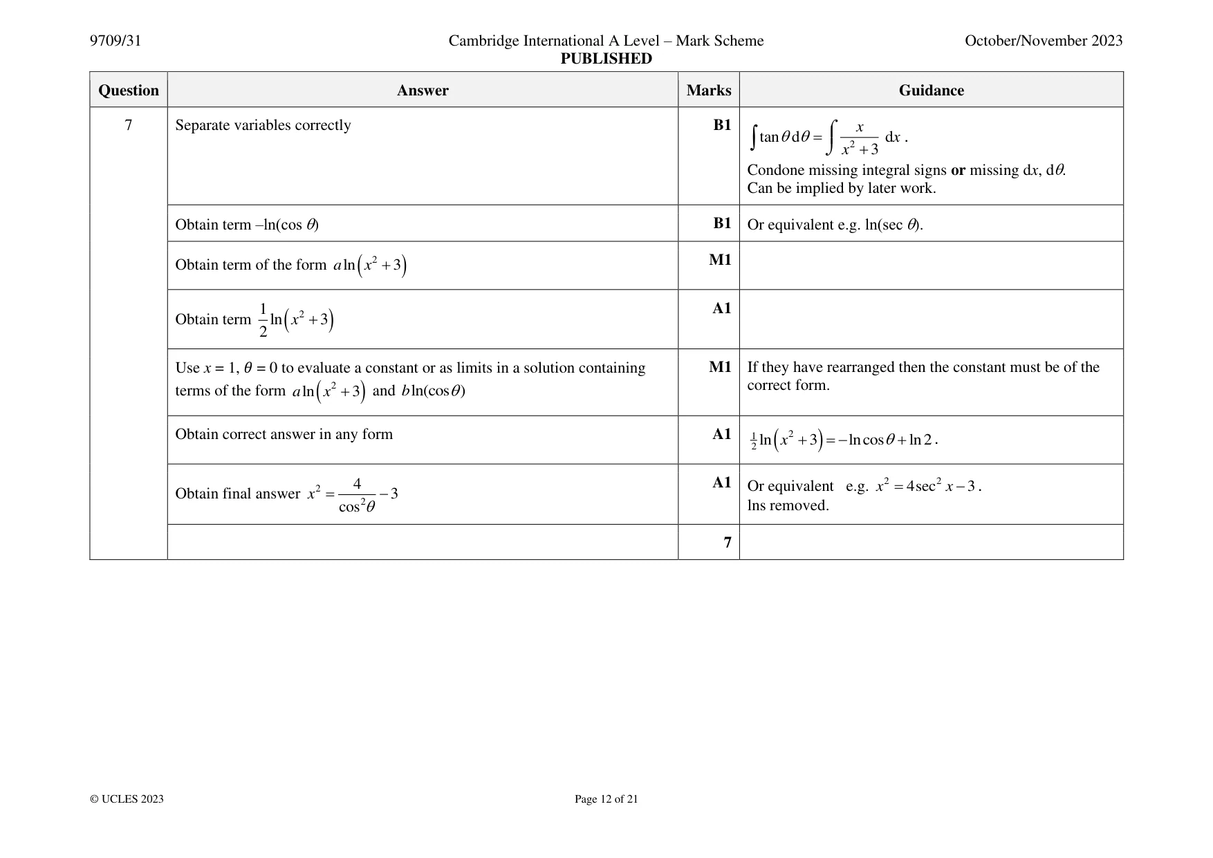 Mark scheme, page 12 of 21