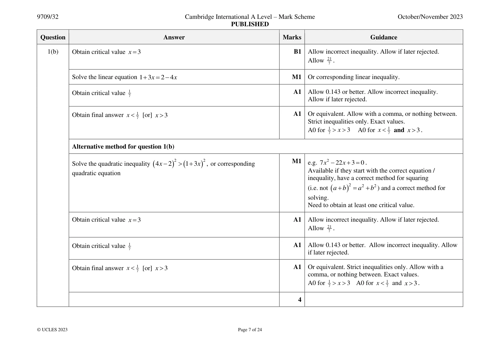 Mark scheme, page 7 of 24