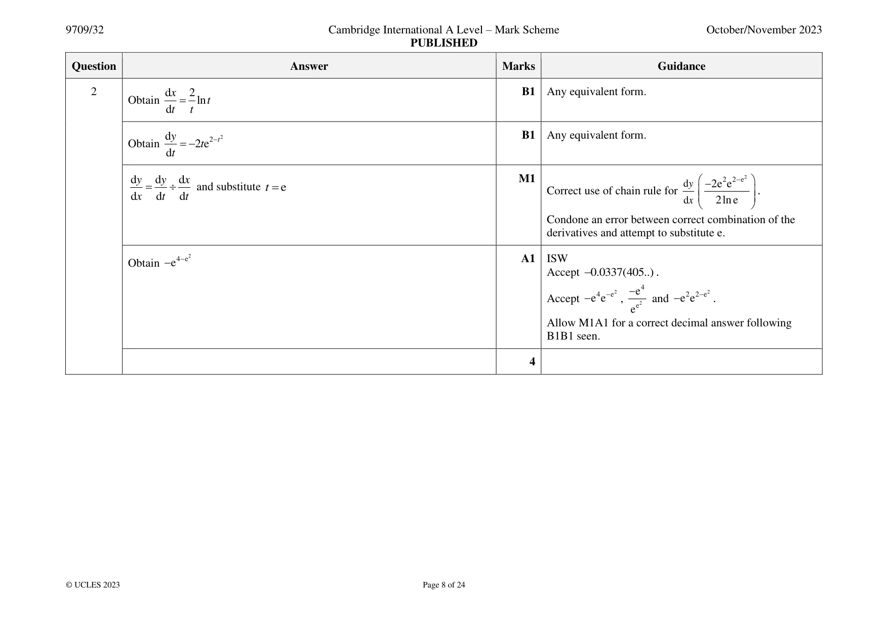 Mark scheme, page 8 of 24