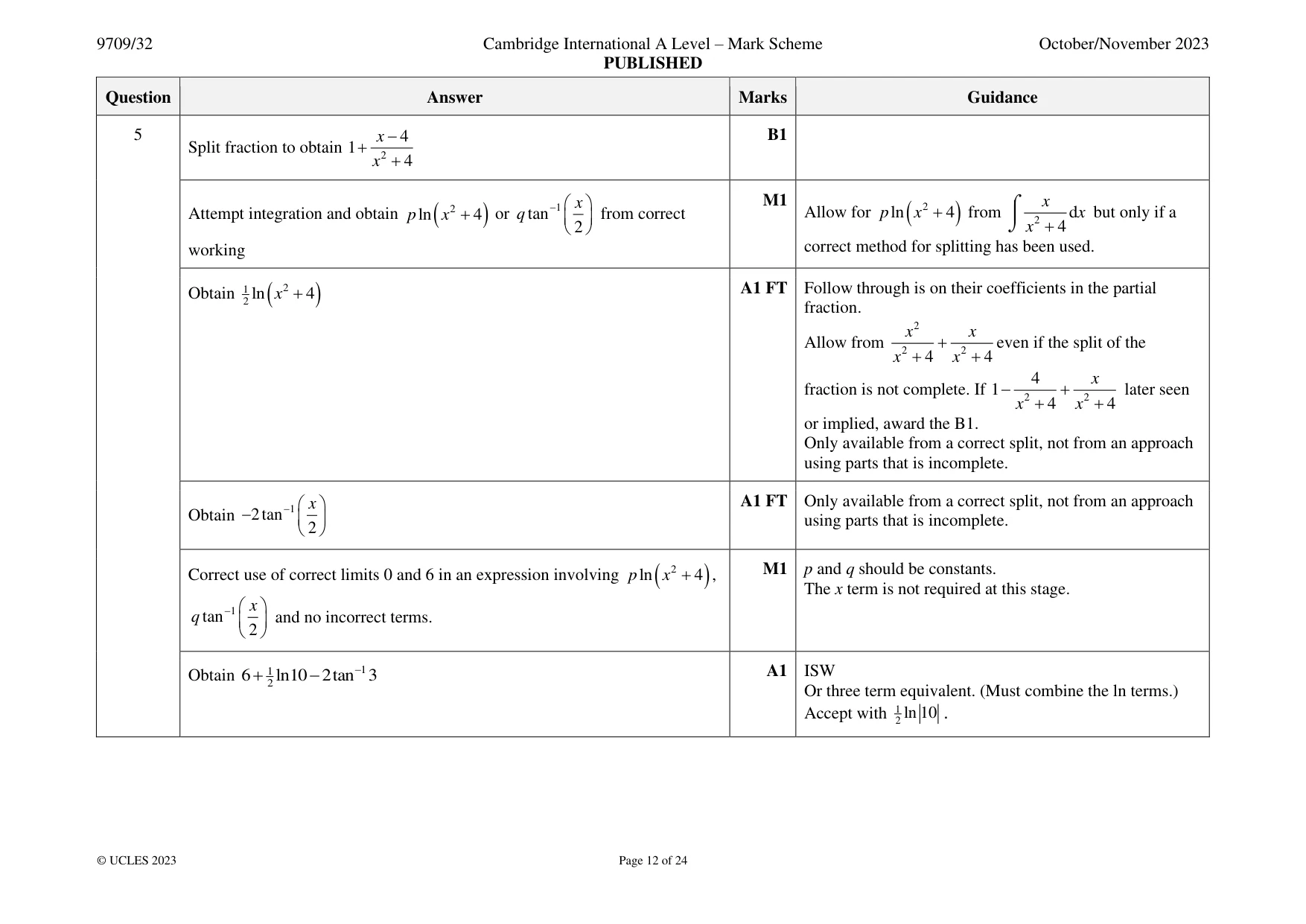 Mark scheme, page 12 of 24