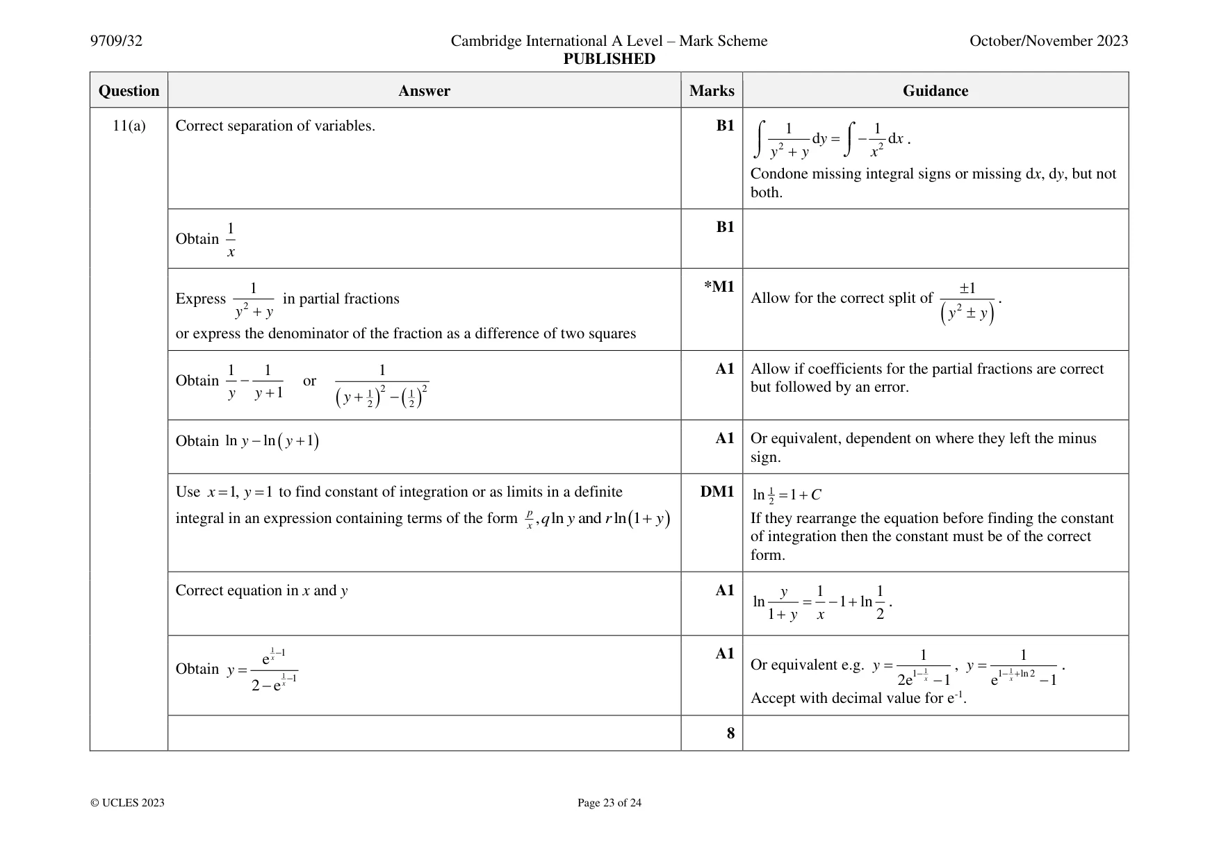 Mark scheme, page 23 of 24