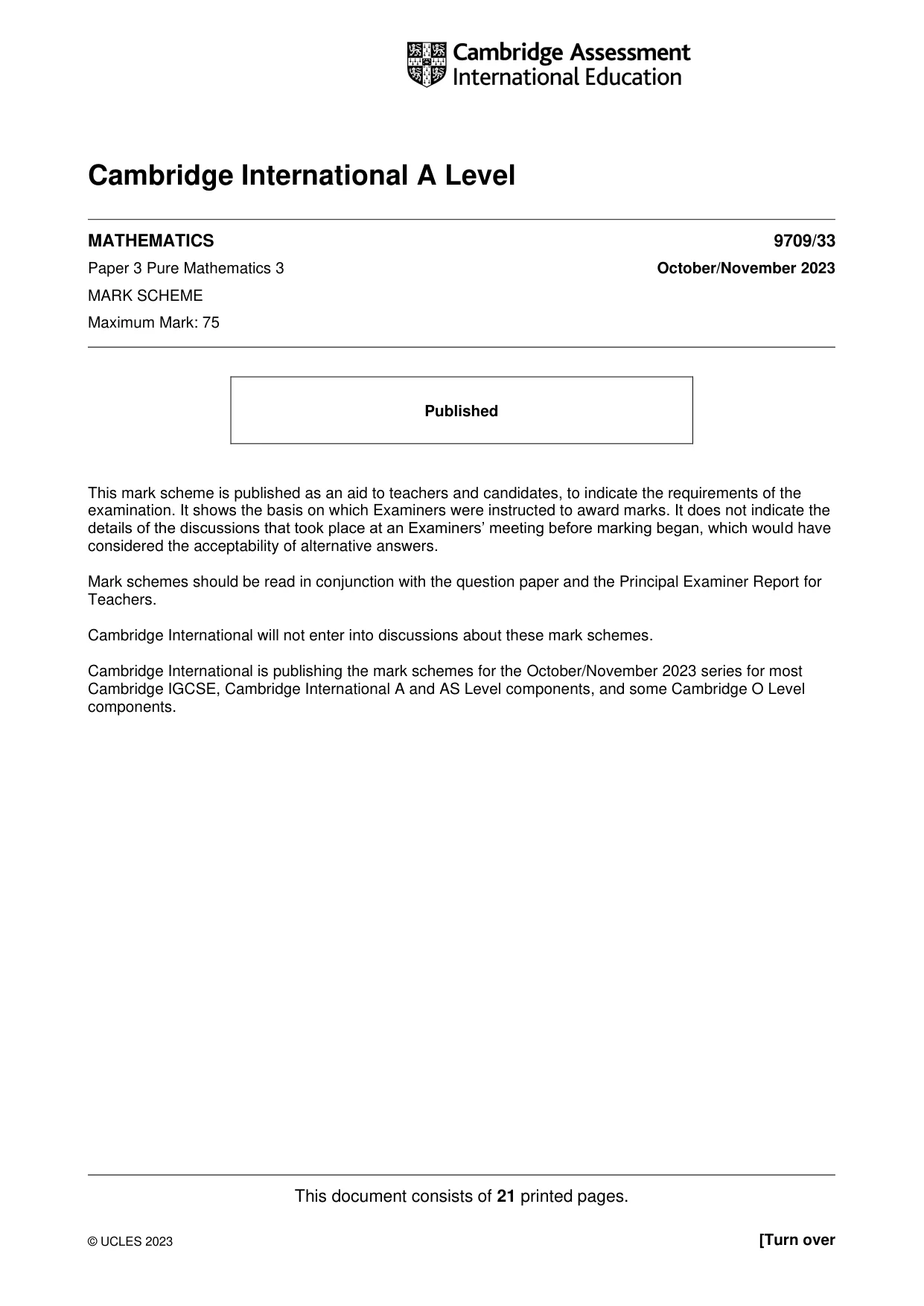 Mark scheme, page 1 of 21