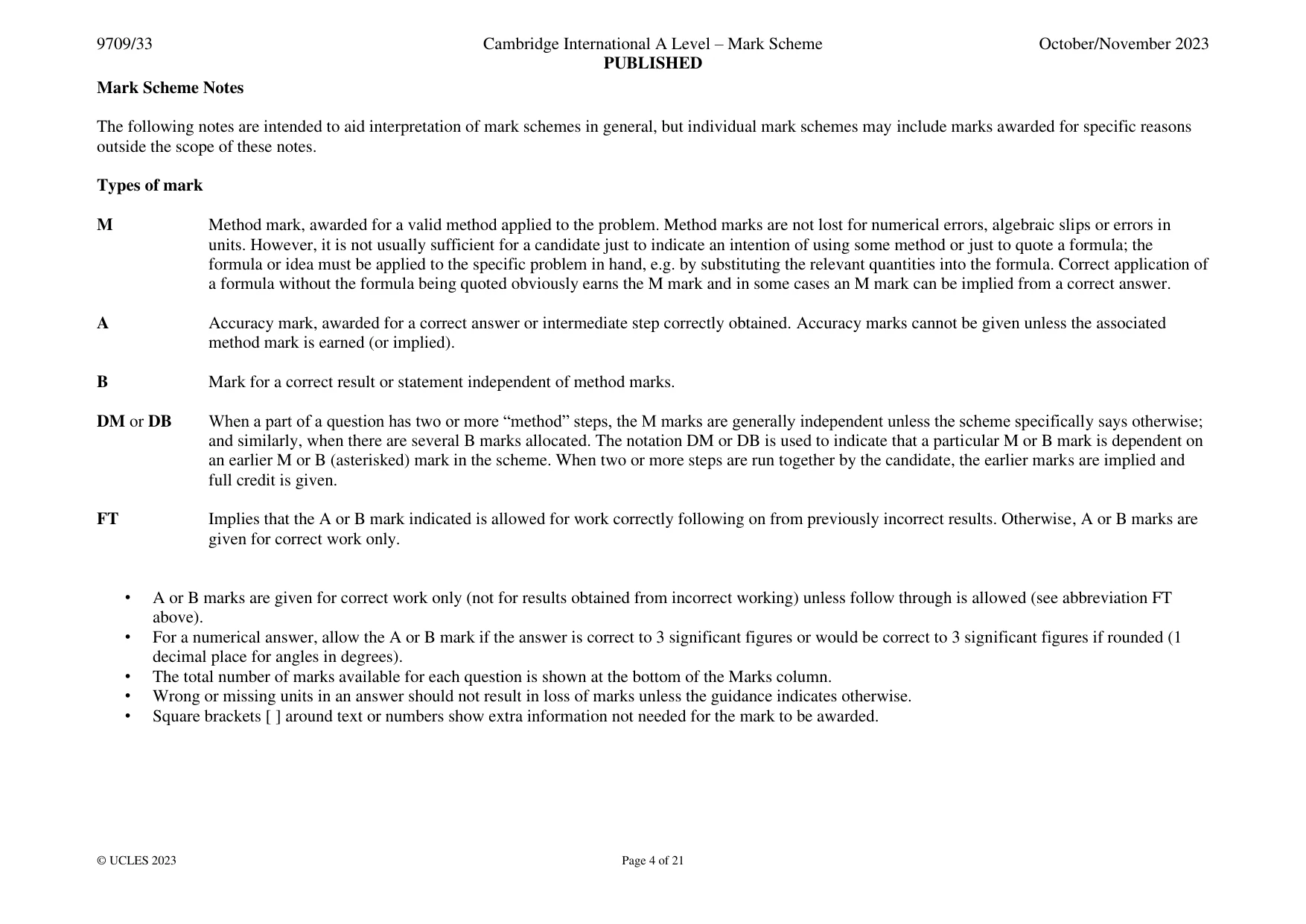 Mark scheme, page 4 of 21