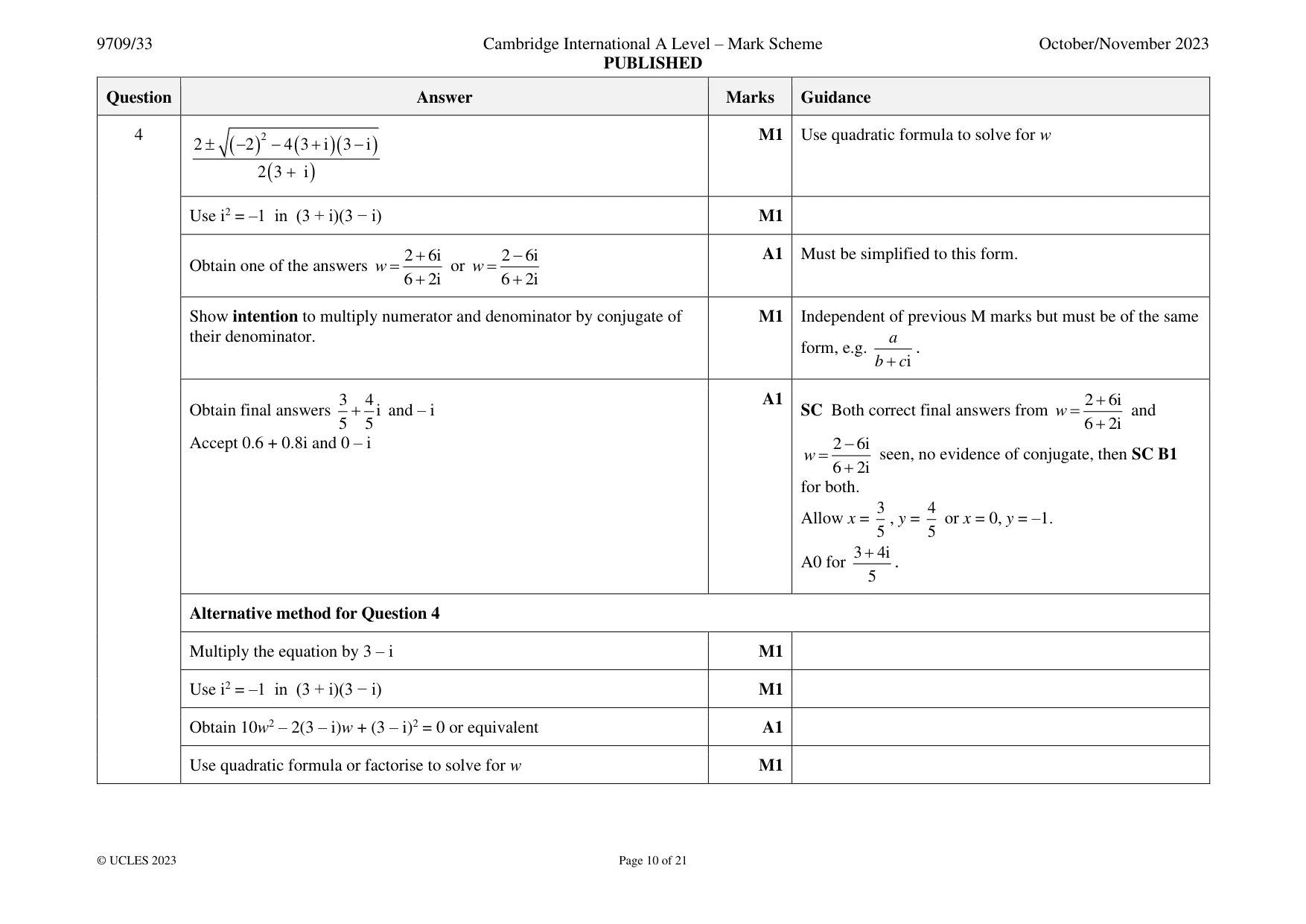 Mark scheme, page 10 of 21