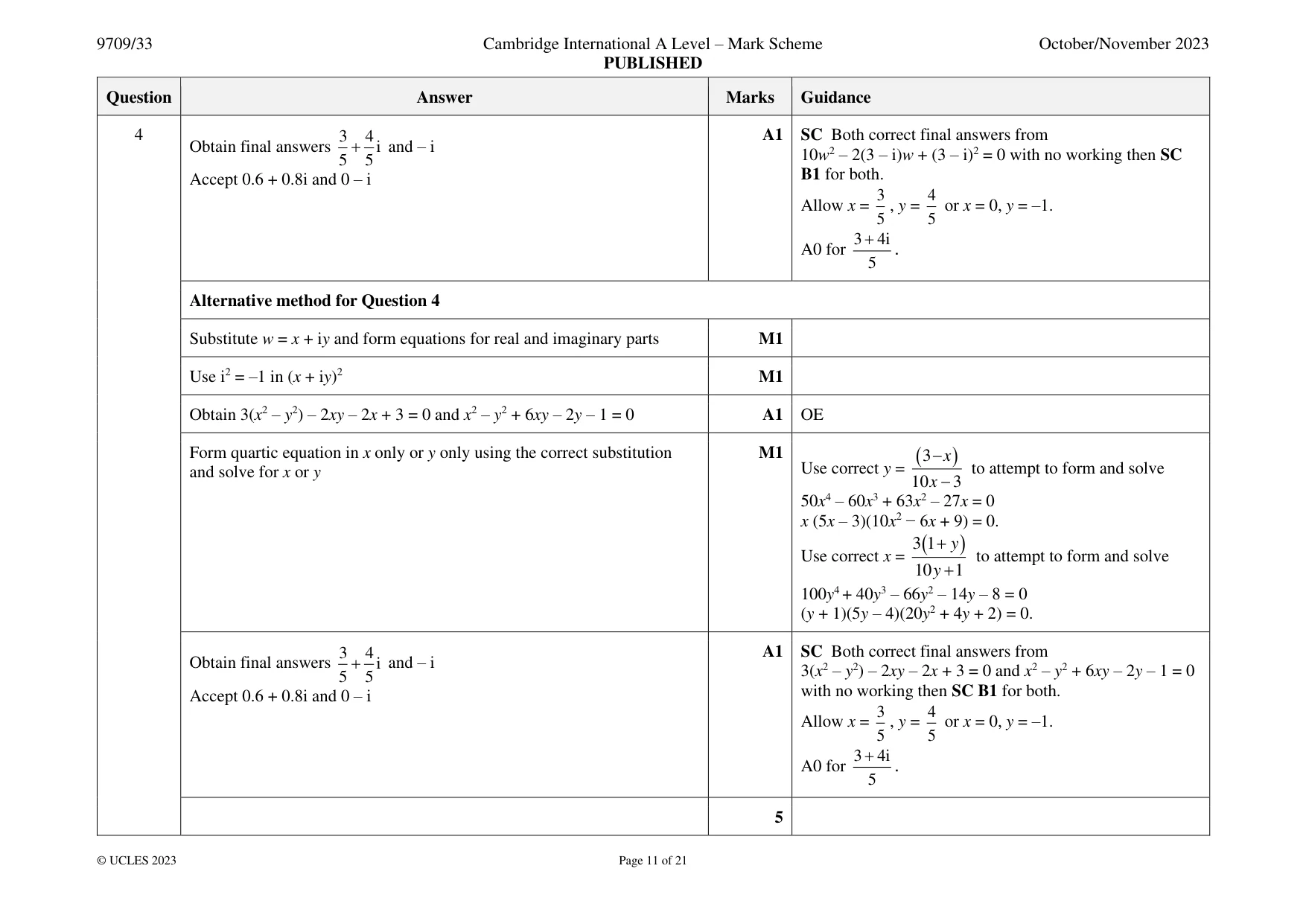 Mark scheme, page 11 of 21