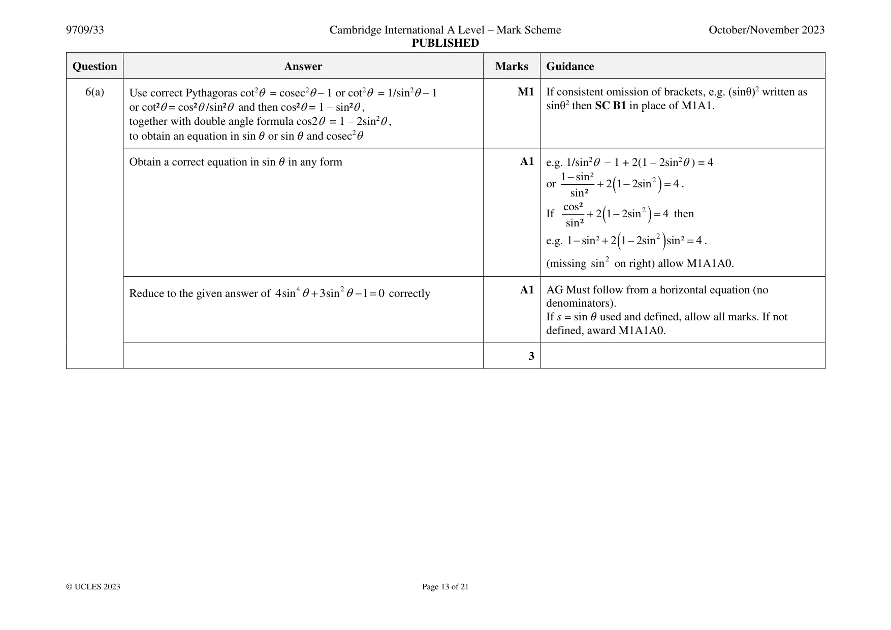 Mark scheme, page 13 of 21