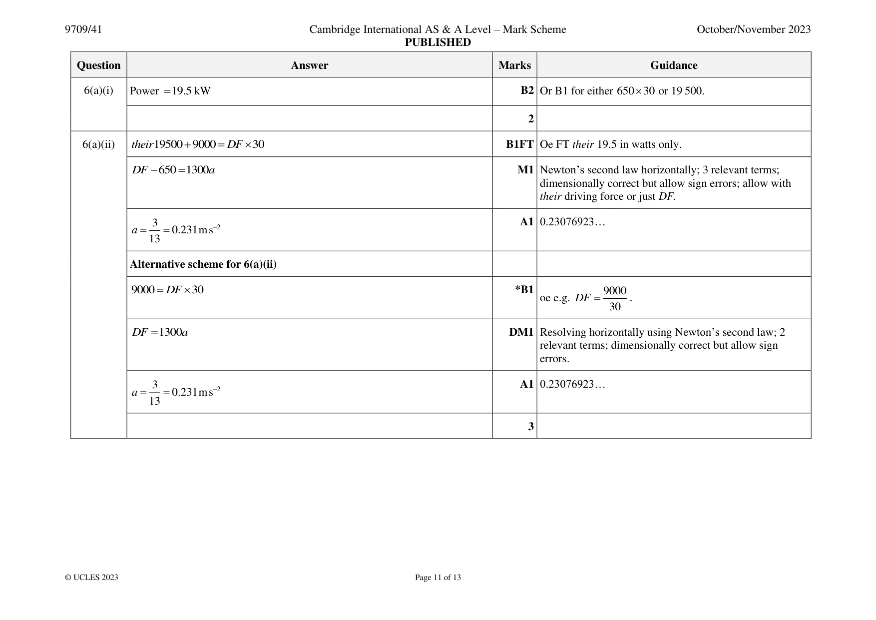 Mark scheme, page 11 of 13