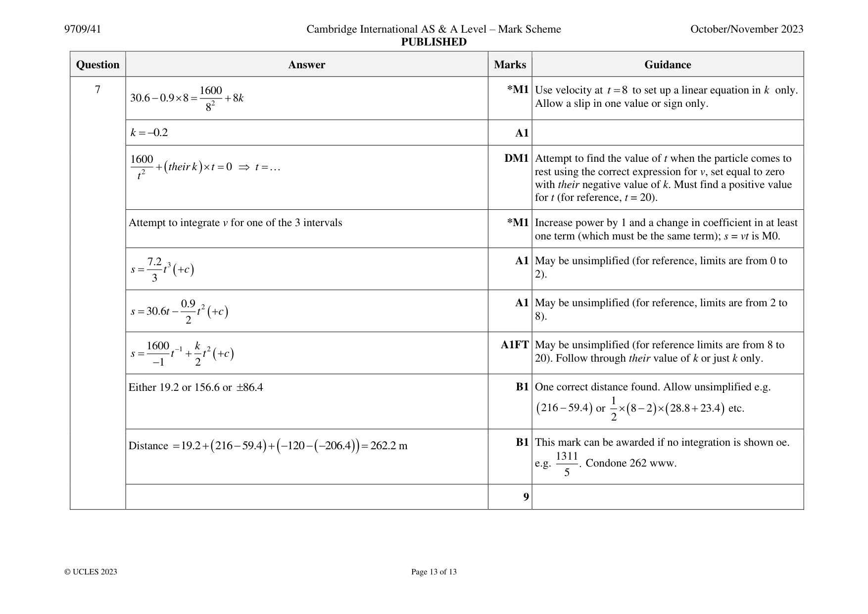 Mark scheme, page 13 of 13