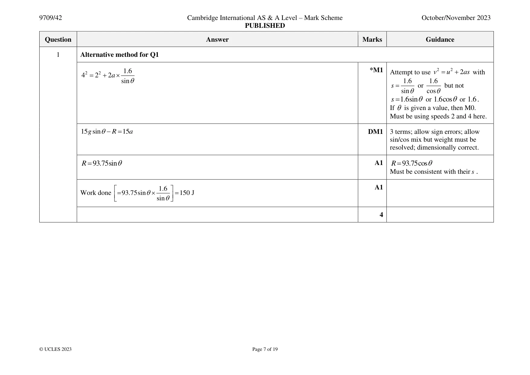 Mark scheme, page 7 of 19