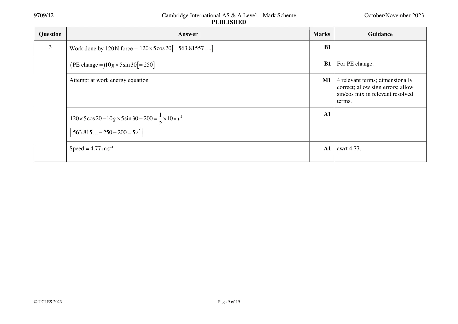 Mark scheme, page 9 of 19